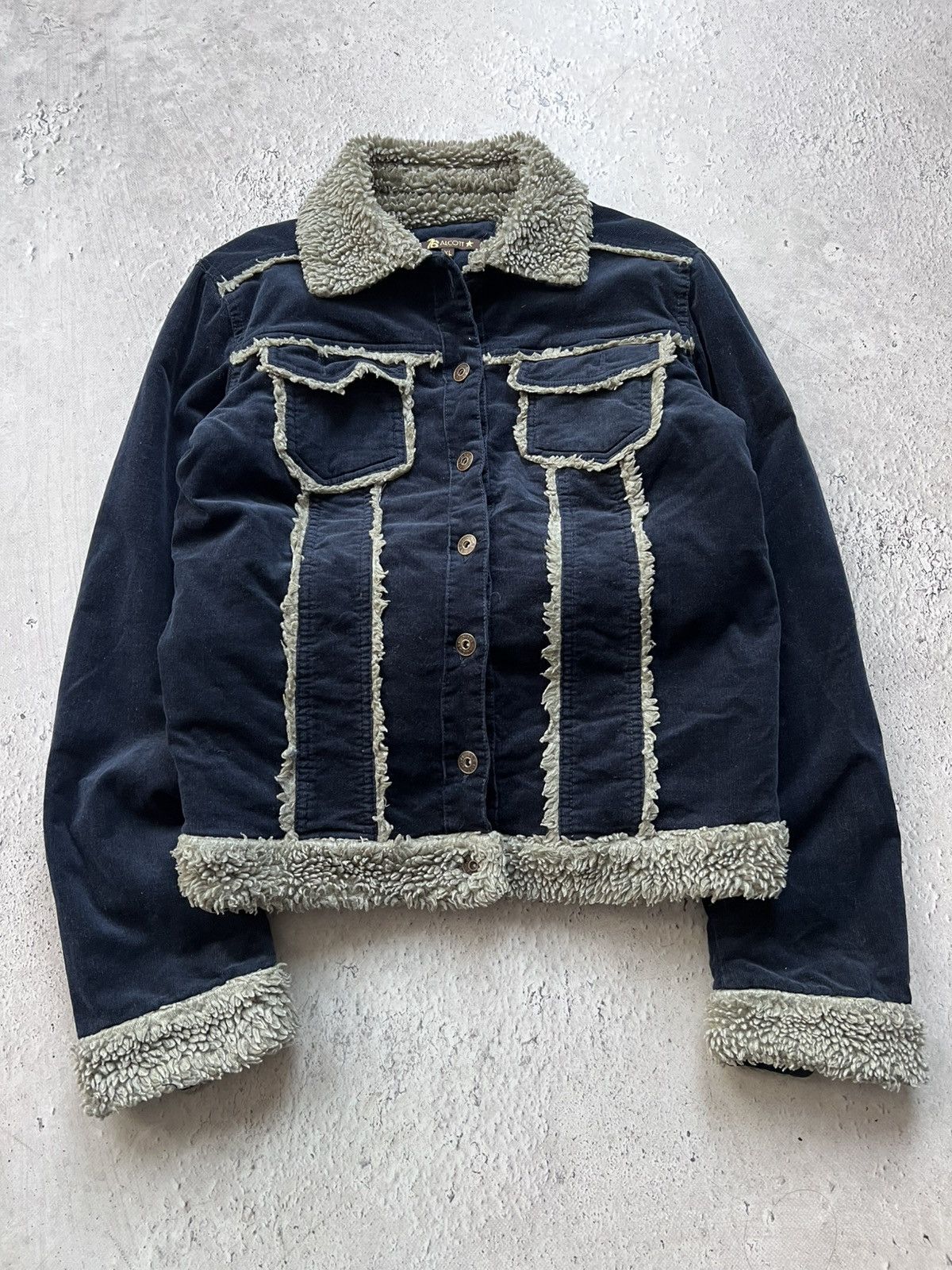 Rare Velvet corduroy If six was nine style trucker jacket