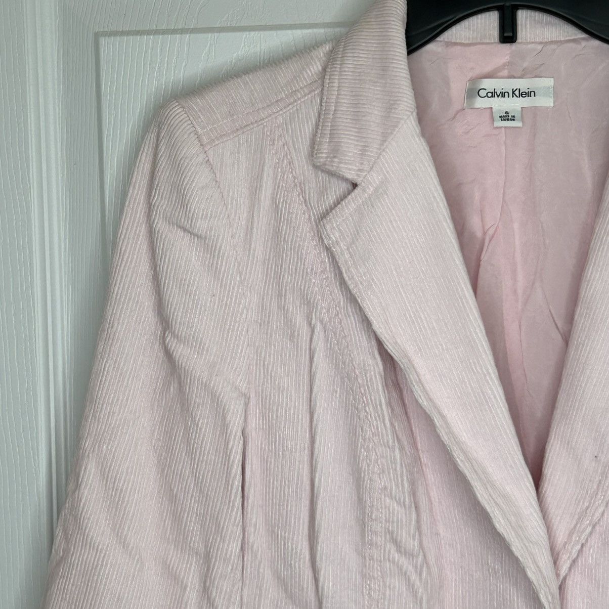 Calvin Klein Calvin Klein Light Pink Corduroy Jacket Blazer Size 6 Size M / US 6-8 / IT 42-44 - 4 Thumbnail