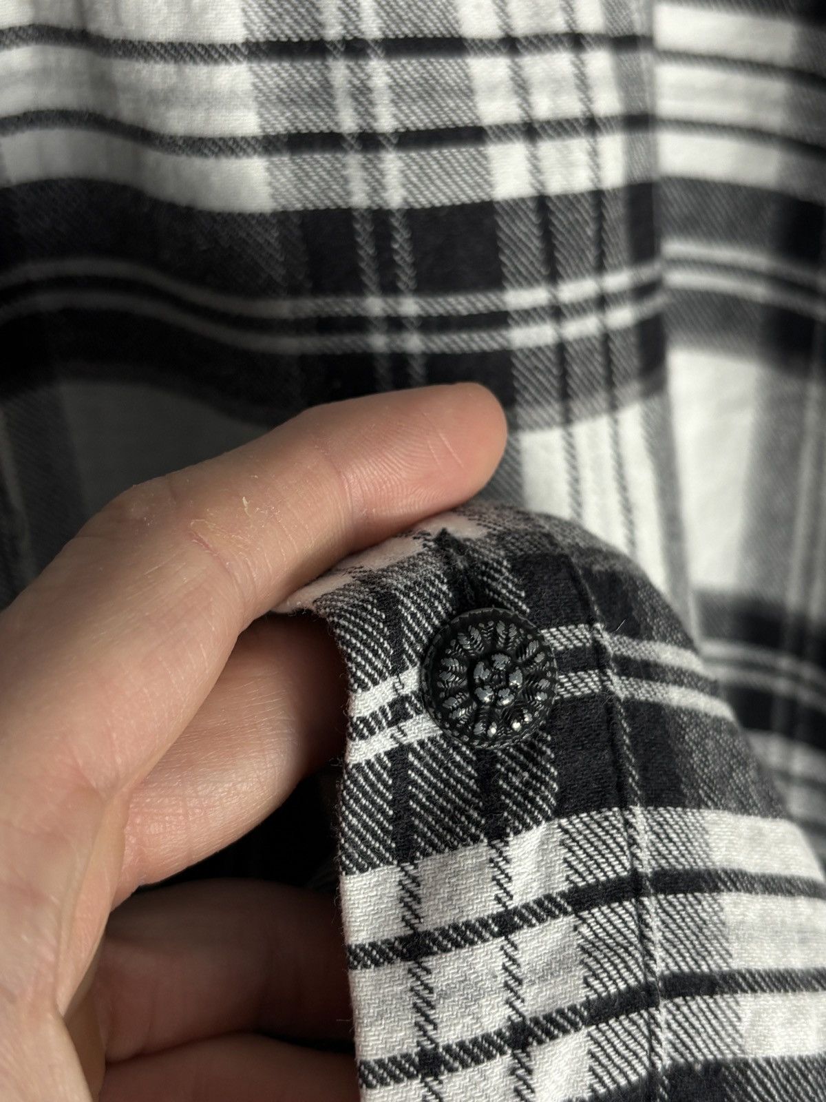 Off-White Off-White Spray Plaid Black And White Flannel Shirt Size US L / EU 52-54 / 3 - 7 Thumbnail