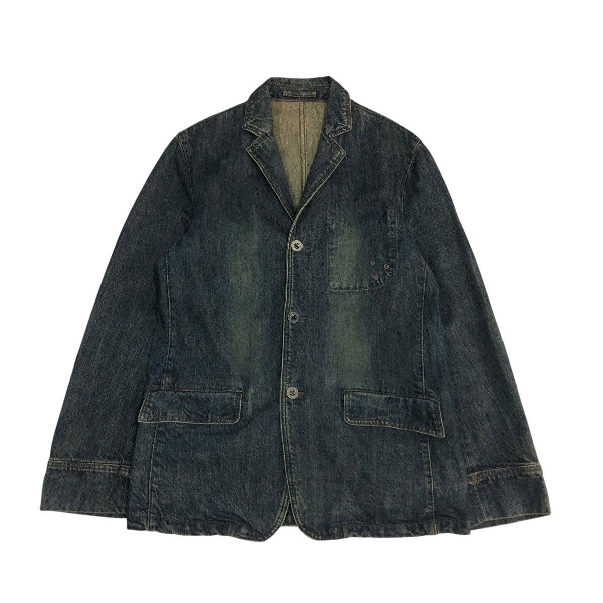 PPFM 🔥VINTAGE DENIM BIKER JACKET PPFM ISSEY MIYAKE Size US L / EU 52-54 / 3 - 1 Thumbnail