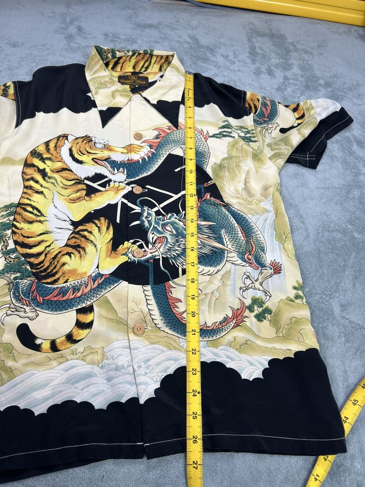 Sun Surf Vintage Cropped Head Hawaiian Motif Tiger & dragon Silk Size US L / EU 52-54 / 3 - 13 Thumbnail