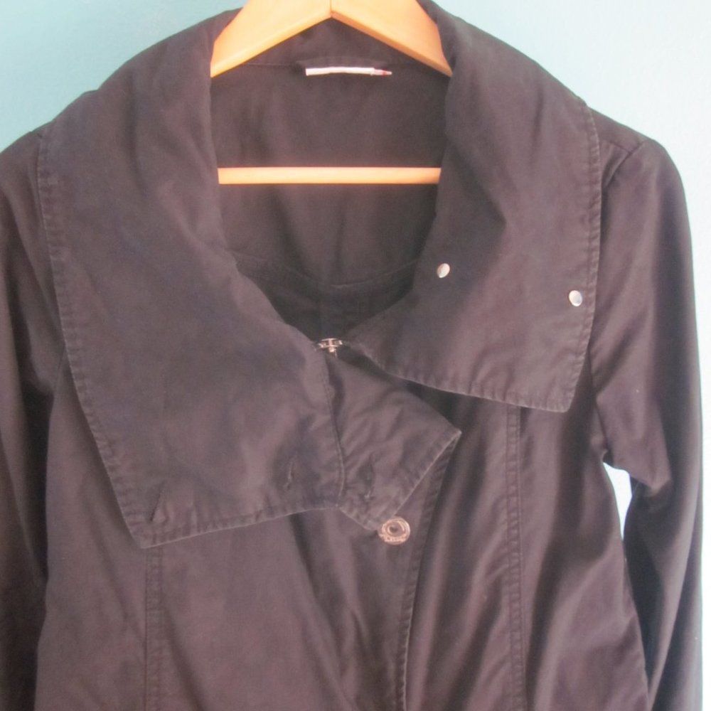 Oxbow OXBOW Womens Long Trench Black Cotton Jacket Size 3 Fits M Size M / US 6-8 / IT 42-44 - 8 Thumbnail