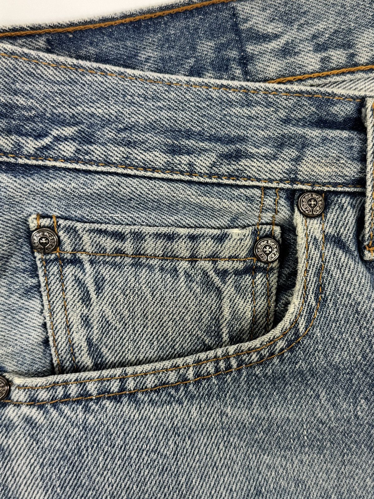 Chrome Hearts PATENT LEOPARD CROSS PATCH DENIM JEANS (RARE) Size US 33 - 8 Thumbnail