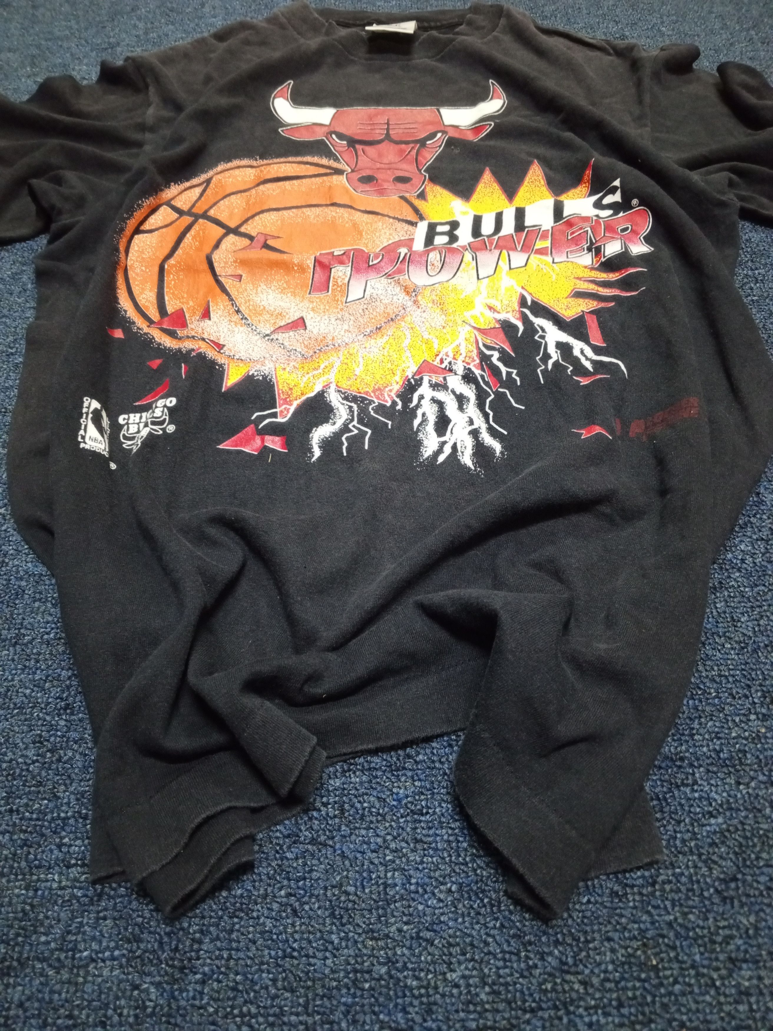 NBA × Rap Tees × Vintage 90s Chicago Bulls Vintage BULL POWER Bootleg Rap Tee Shirt Size US L / EU 52-54 / 3 - 6 Thumbnail