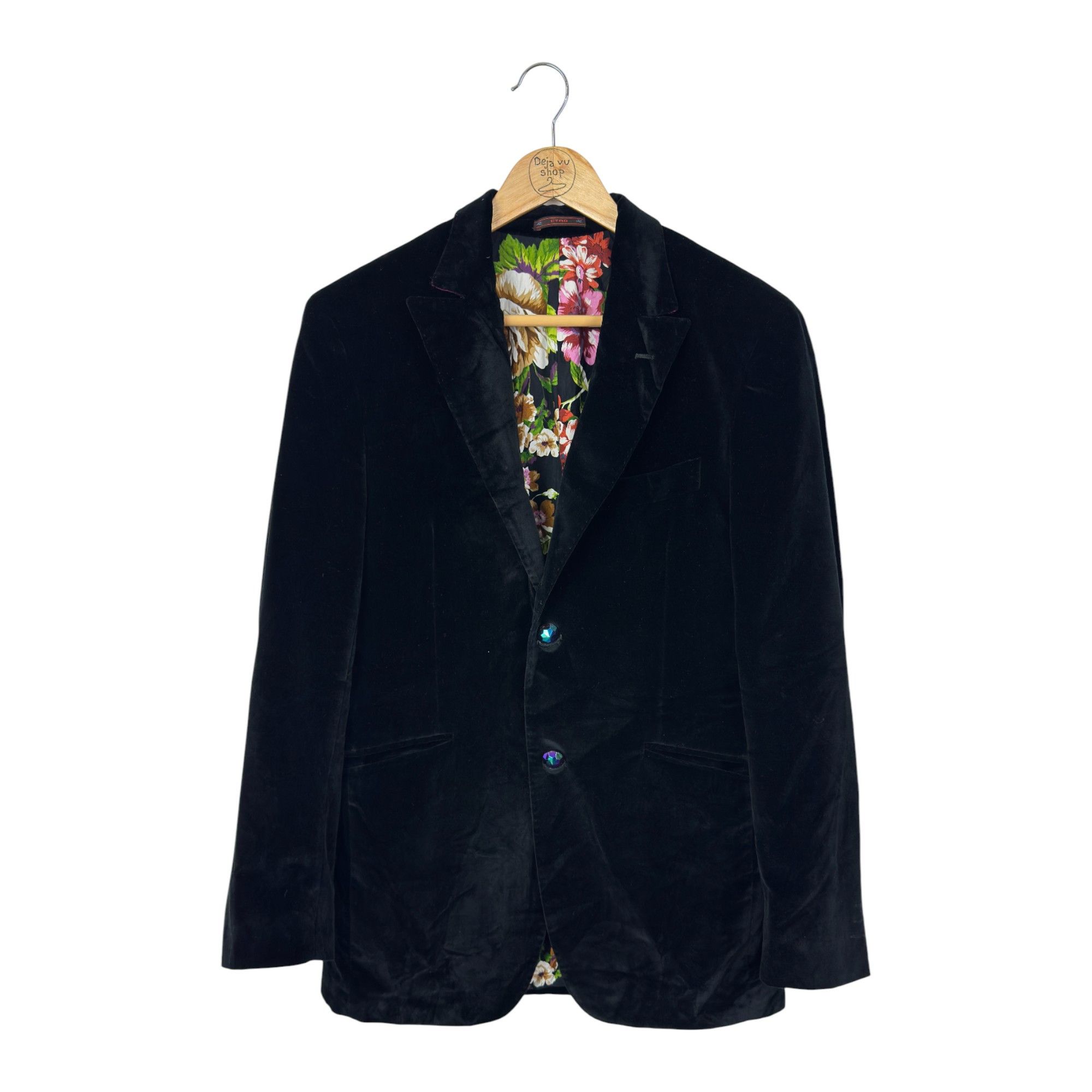 Etro 90s Men’s Black Velvet Blazer Size 48L - 1 Thumbnail