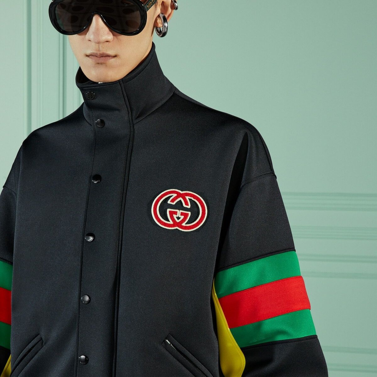 Gucci o1s1wg110125 Light Neoprane Jacket With Web in Multicolor Size US M / EU 48-50 / 2 - 3 Thumbnail
