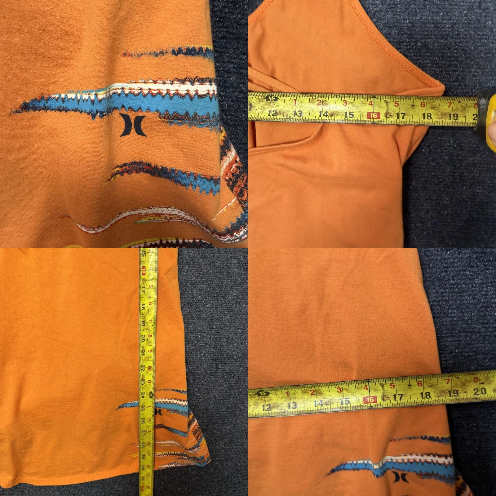 Hurley Hurley Dress Womens Medium Orange Strappy Tank Scoop Neck Stripe Short Beach Size 32" / US 10 / IT 46 - 8 Thumbnail