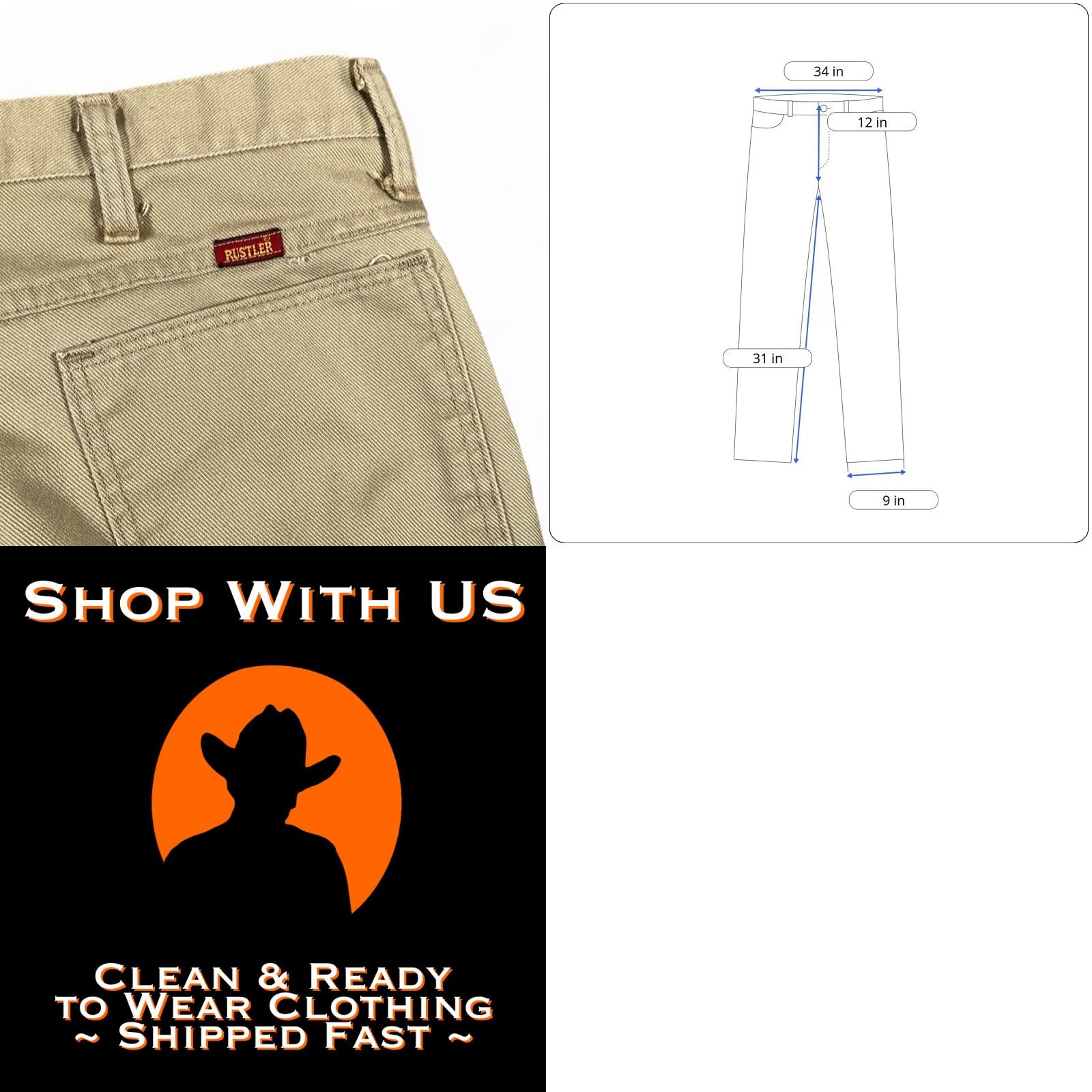 Vintage VINTAGE Rustler Pants Mens 34x31 Brown Regular Fit Workwear USA Made 80s Pant Size US 34 / EU 50 - 8 Thumbnail