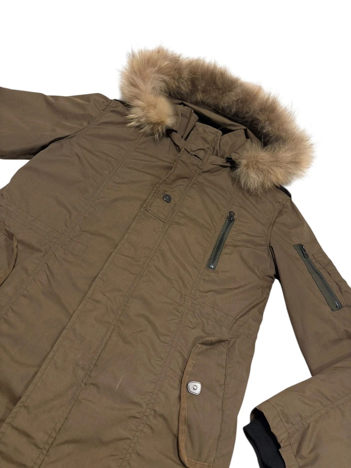 Tornado Mart Tornado Mart parka khaki brown fur hood mod coat Size US S / EU 44-46 / 1 - 2 Thumbnail