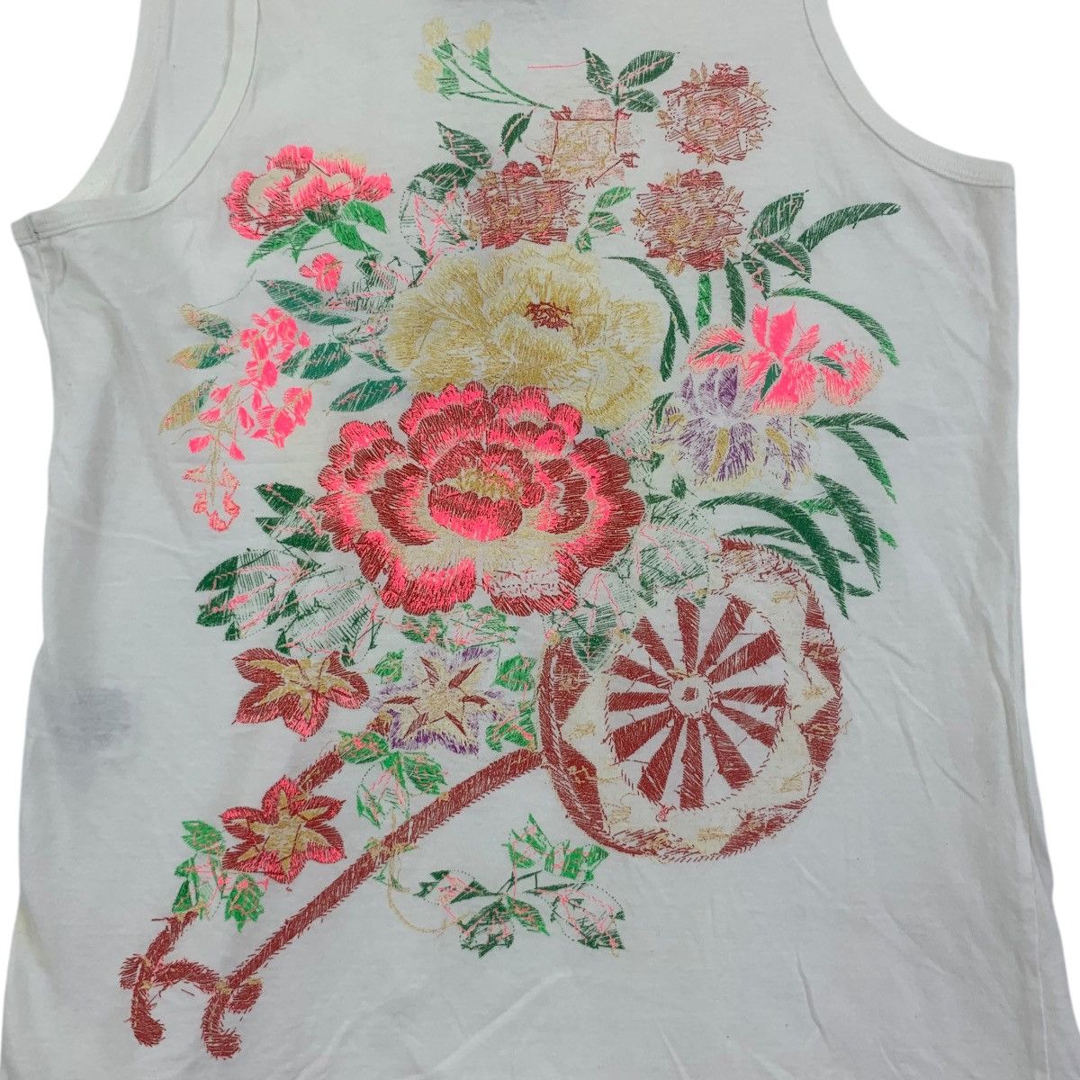 Zucca Vintage ZUCCA MADE IN JAPAN Floral Painting Cabane Tank Top Size XS / US 0-2 / IT 36-38 - 5 Thumbnail