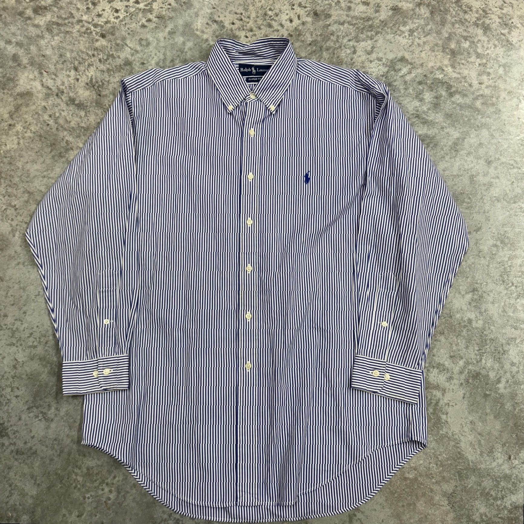 Ralph Lauren Ralph Lauren Shirt Mens L Blue White Striped Classic Fit Button-Down Logo Embroidered 16.5 35 Long Sleeve Button Up Size US L / EU 52-54 / 3 - 2 Thumbnail