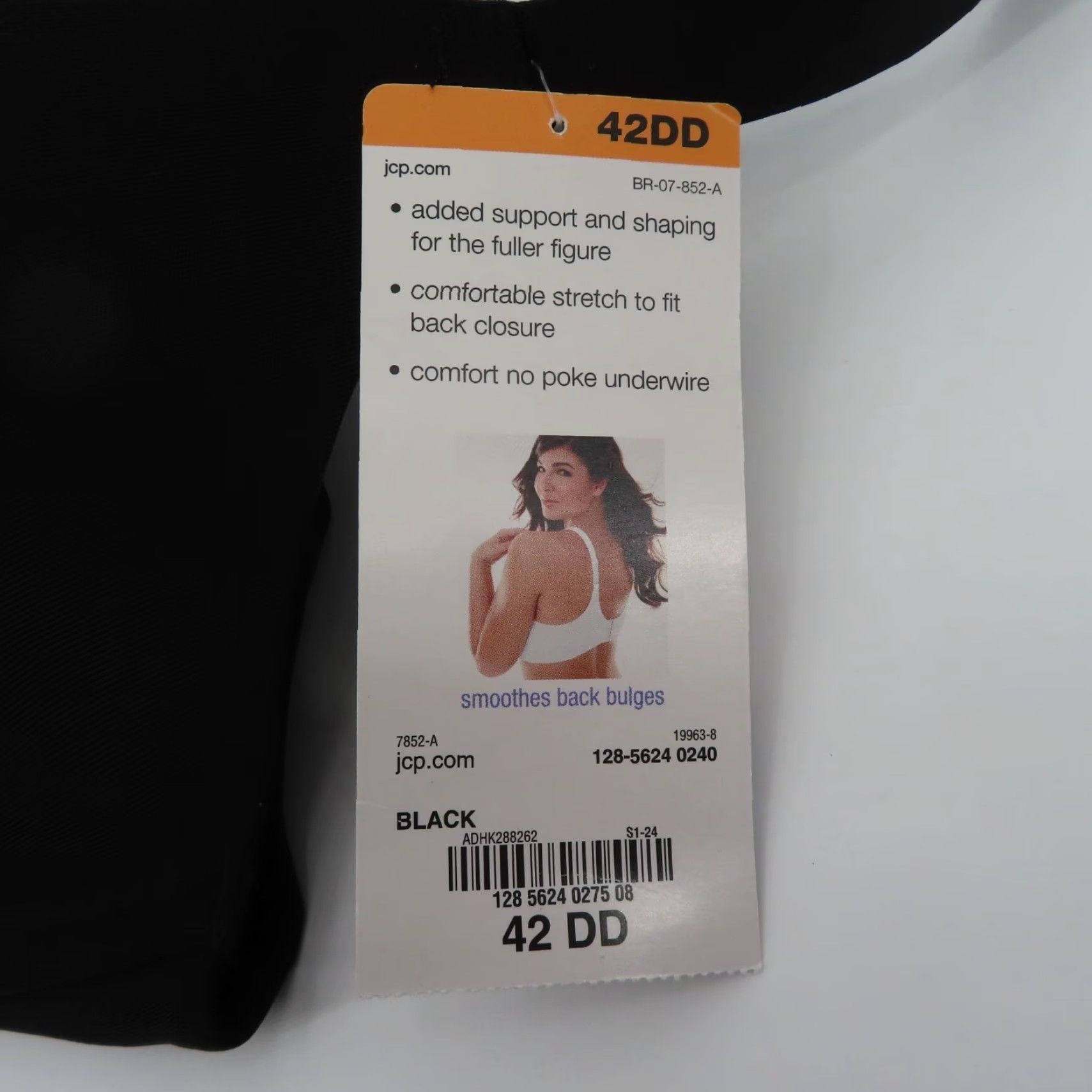 Vintage Ambrielle Bra Solid Black Underwire Lined Wide Strap 42DD Plus Size Women NEW Size ONE SIZE - 7 Thumbnail