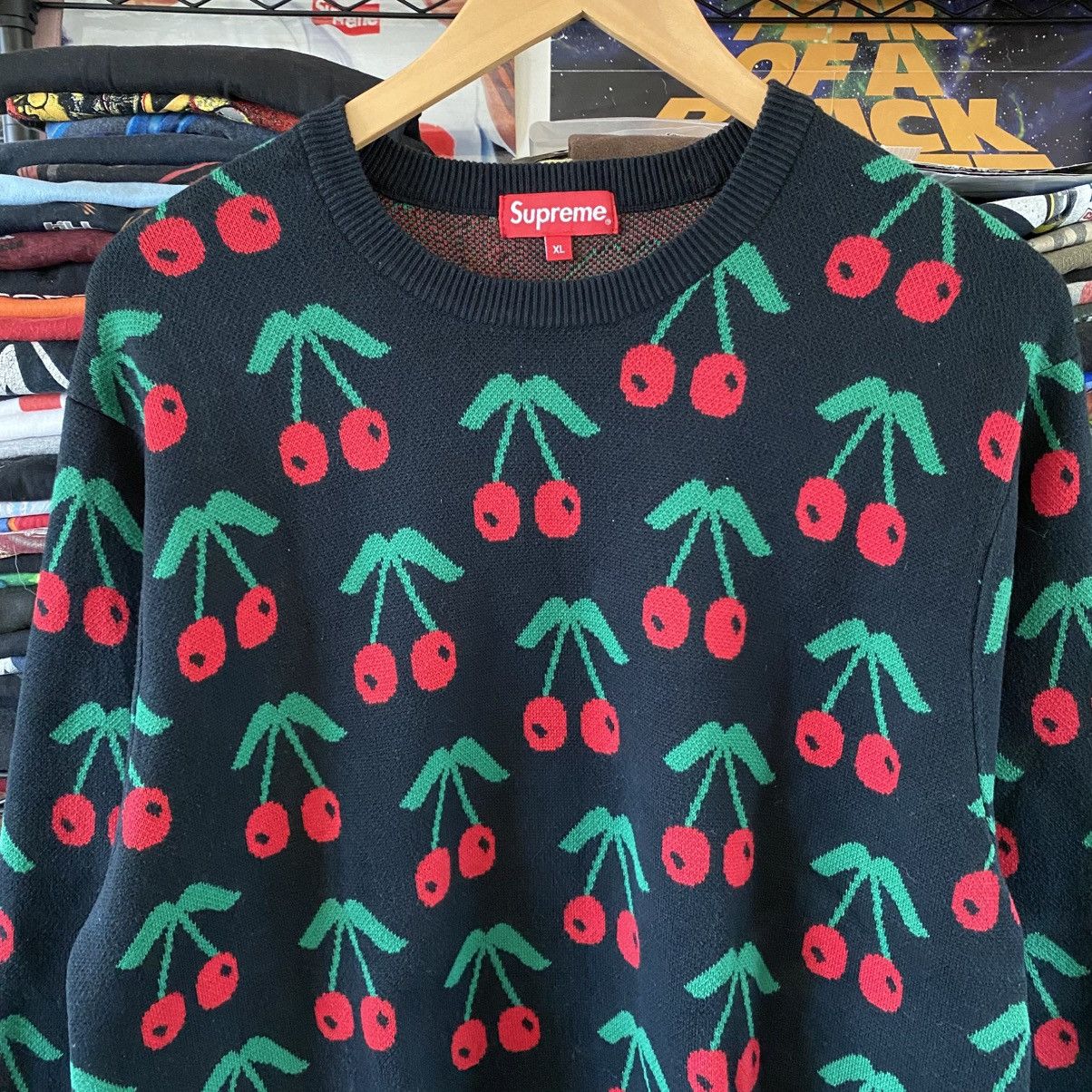 Supreme Supreme Cherry Sweater Black 2014 Size US XL / EU 56 / 4 - 2 Thumbnail