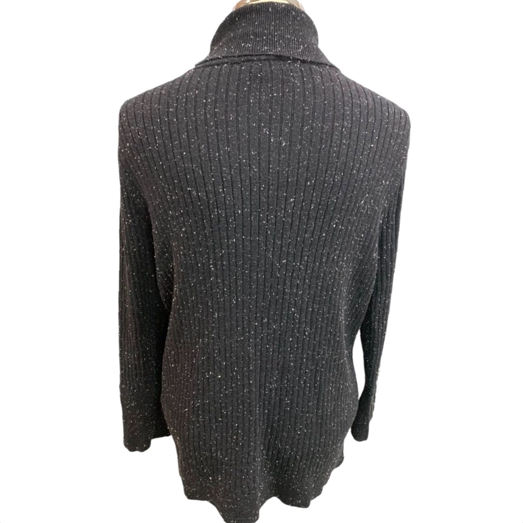 Talbots VINTAGE Talbots Woman Black Flecked Turtleneck Sweater Ribbed Knit Size 1X Pullover Women Size XL / US 12-14 / IT 48-50 - 5 Thumbnail