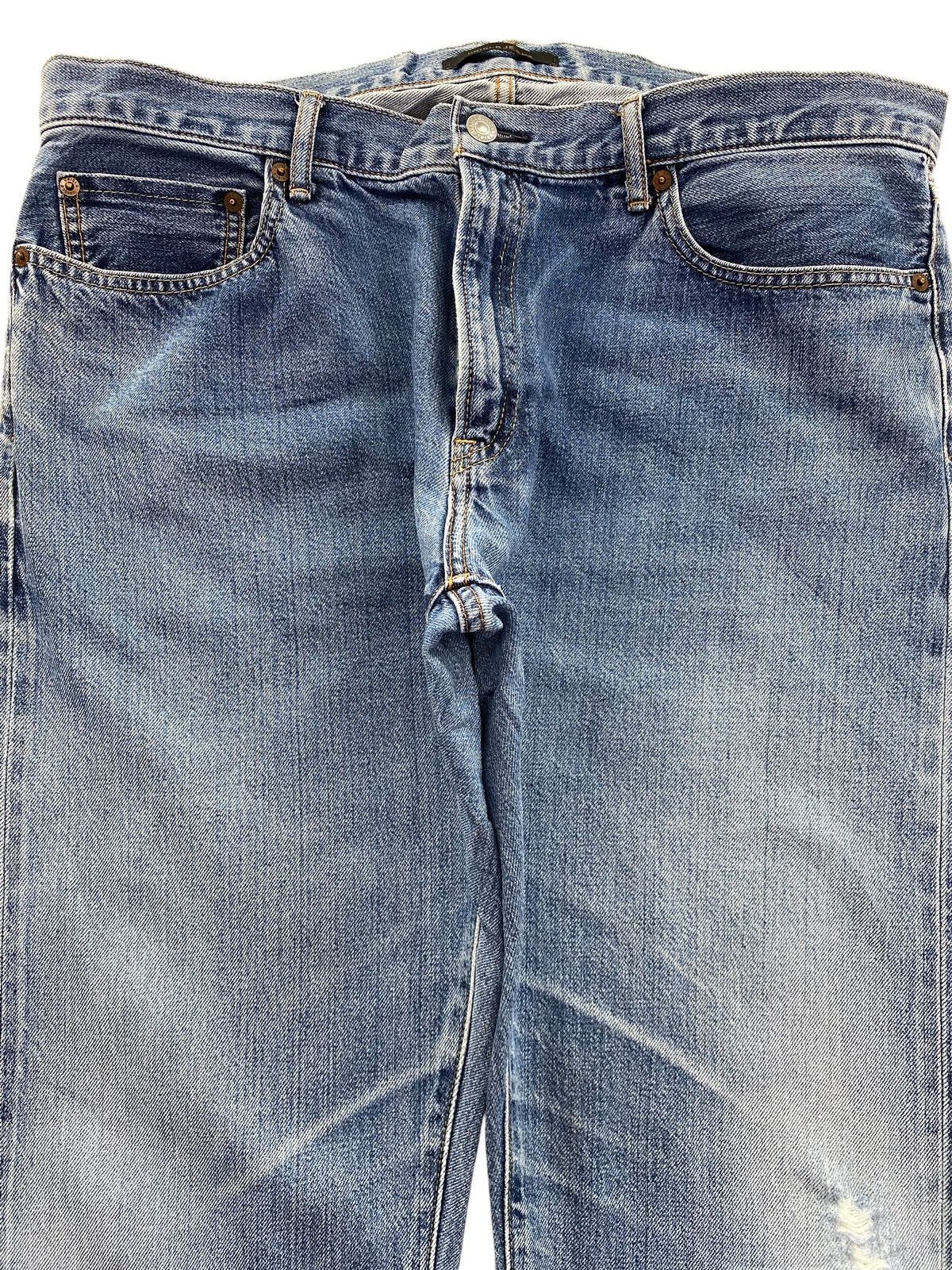 Uniqlo Uniqlo X Selvedge Faded Wash Ripped Style Straight Leg Jeans Size US 36 / EU 52 - 2 Thumbnail