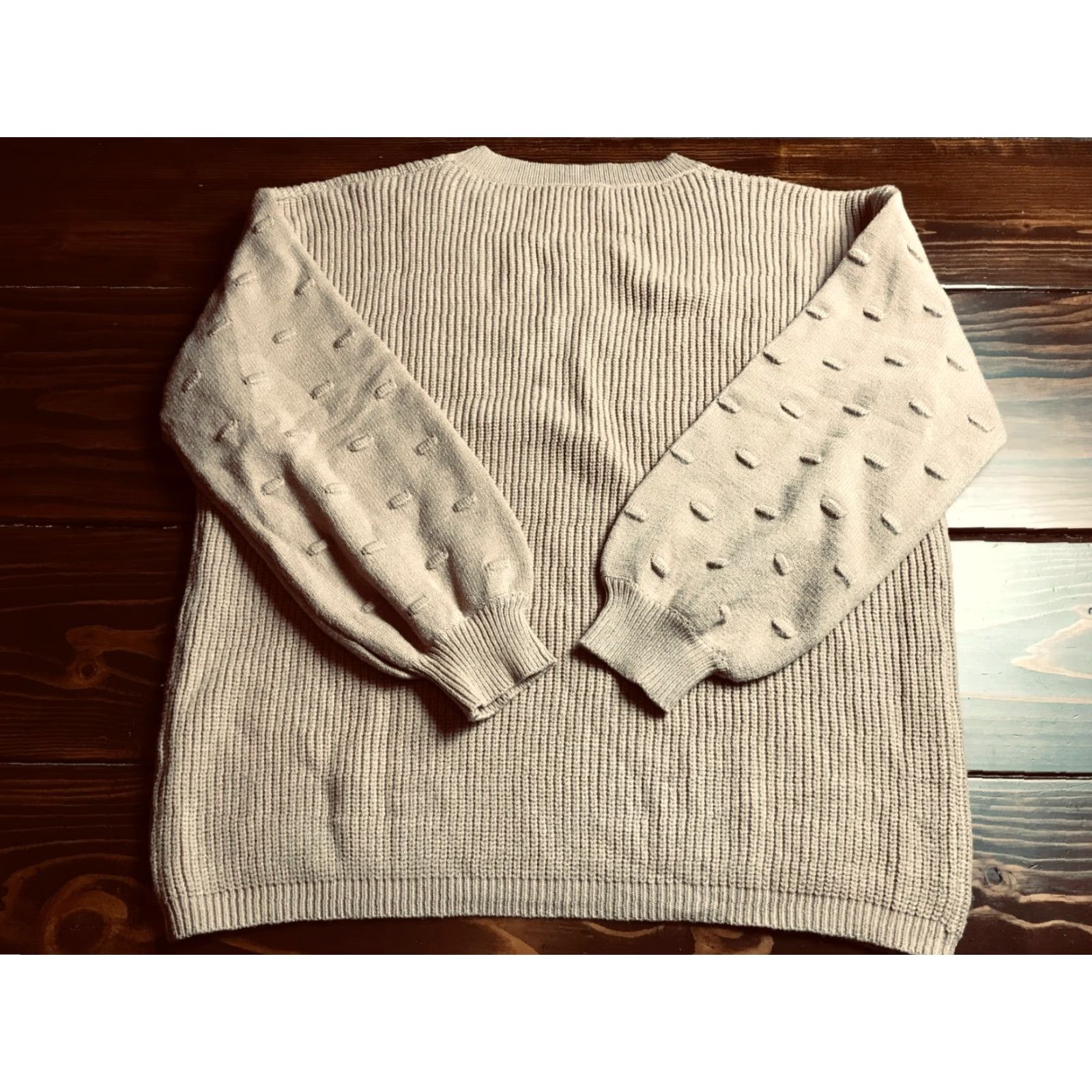 Vintage Andree By Unit Sweater Women's 2X Tan Ribbed Pullover Crew Neck Long Sleeve Vintage? No. Regular Fit Casual Fall Spring Summer Size XXL / US 16-18 / IT 52-54 - 2 Thumbnail