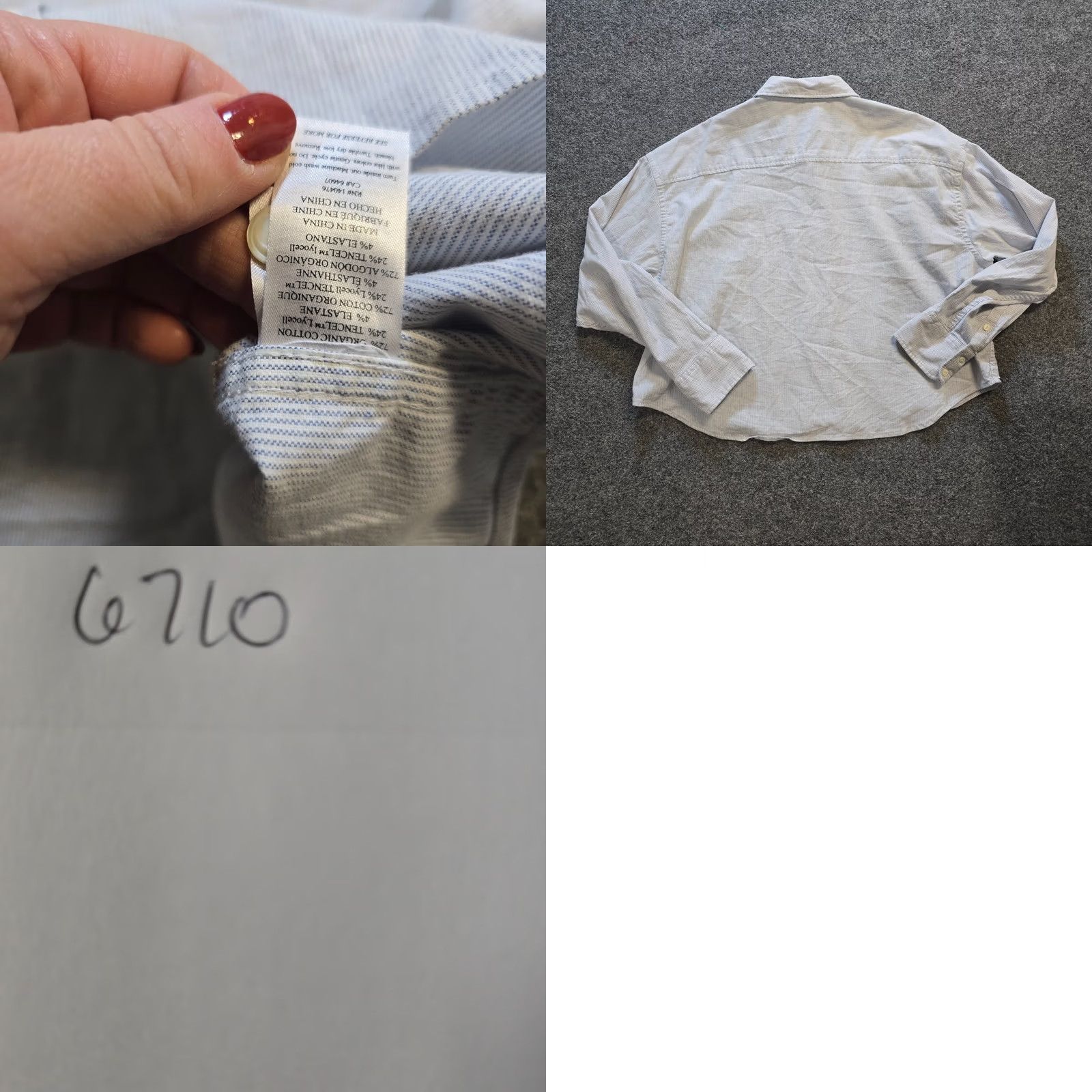 Faherty Faherty Top Women L Blue White Stripe Button Crop Casual Preppy Size L / US 10 / IT 46 - 8 Thumbnail