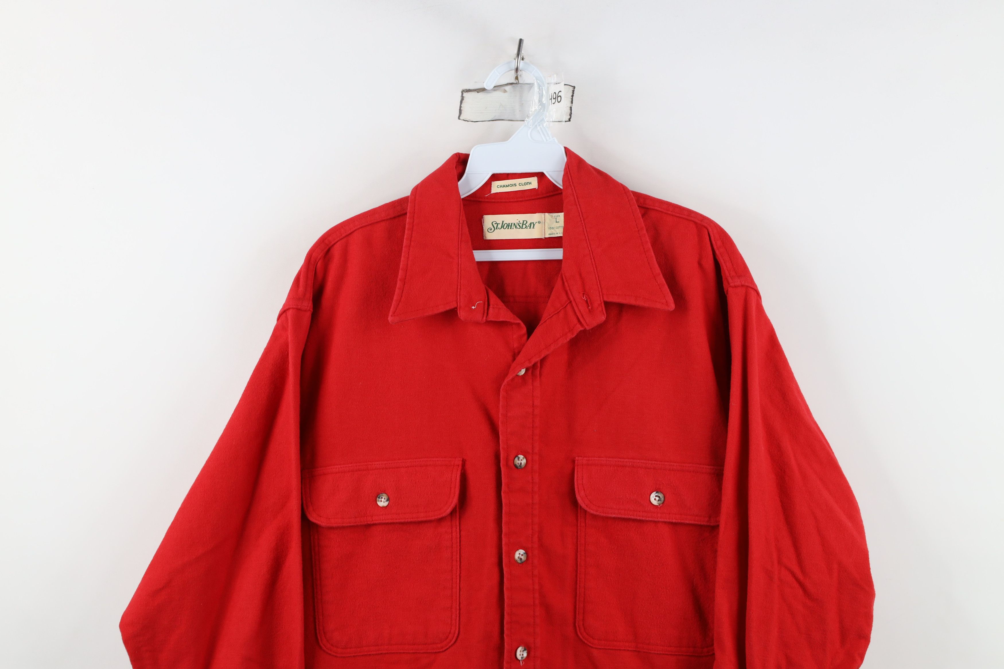Vintage Vintage 70s Streetwear Cloth Button Shirt Red USA Cotton Size US L / EU 52-54 / 3 - 2 Thumbnail