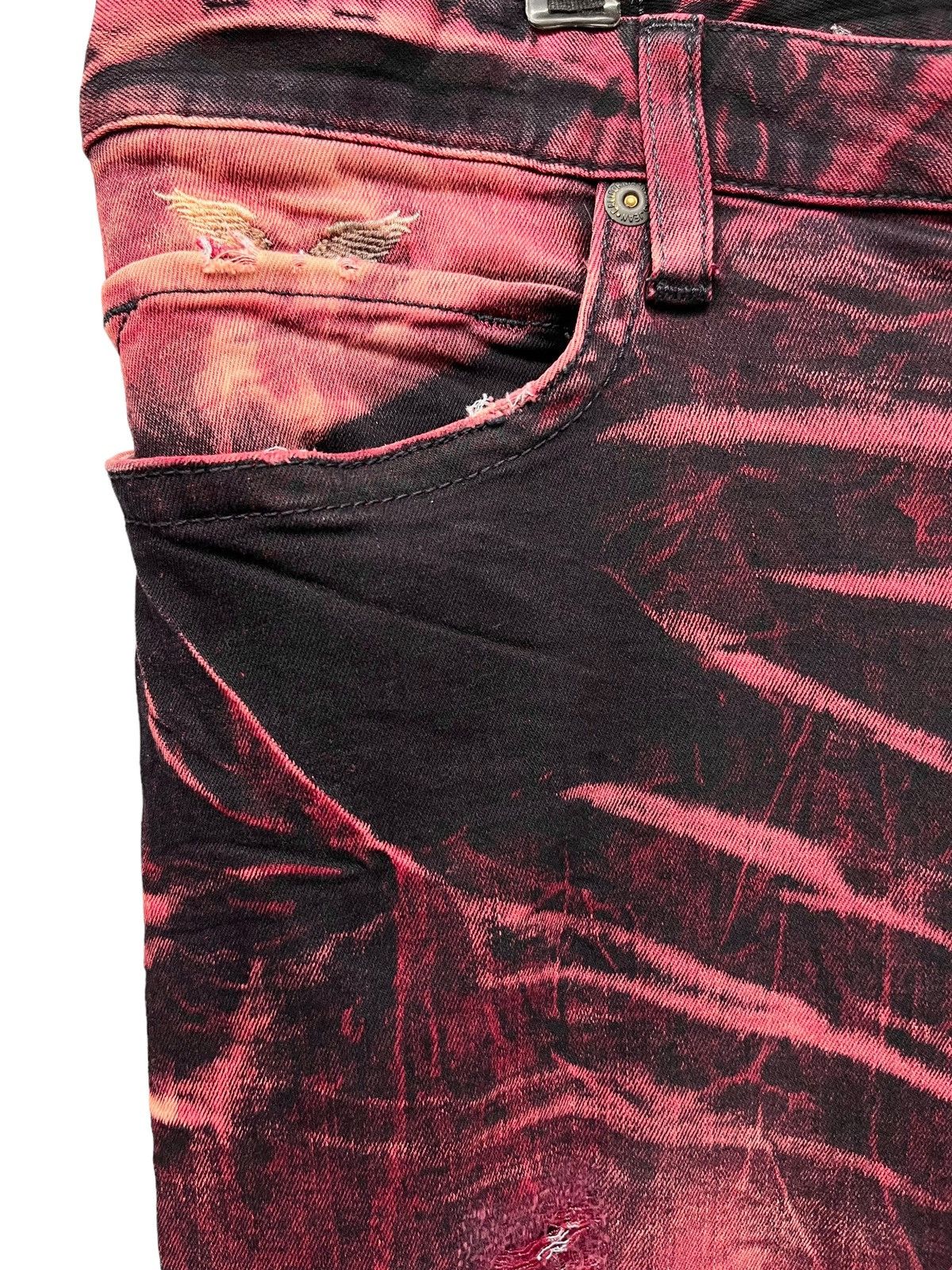 Robins Jeans 42” ROBINS JEANS Red Blood Acid Wash Ripped Stretchy Denim🔥 Size US 42 / EU 58 - 9 Thumbnail
