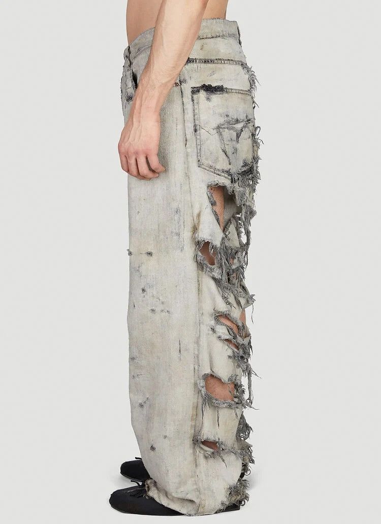 Balenciaga 1/1 sample Mudshow Super Destroyed Jeans White Sz. M Size US 34 / EU 50 - 12 Thumbnail