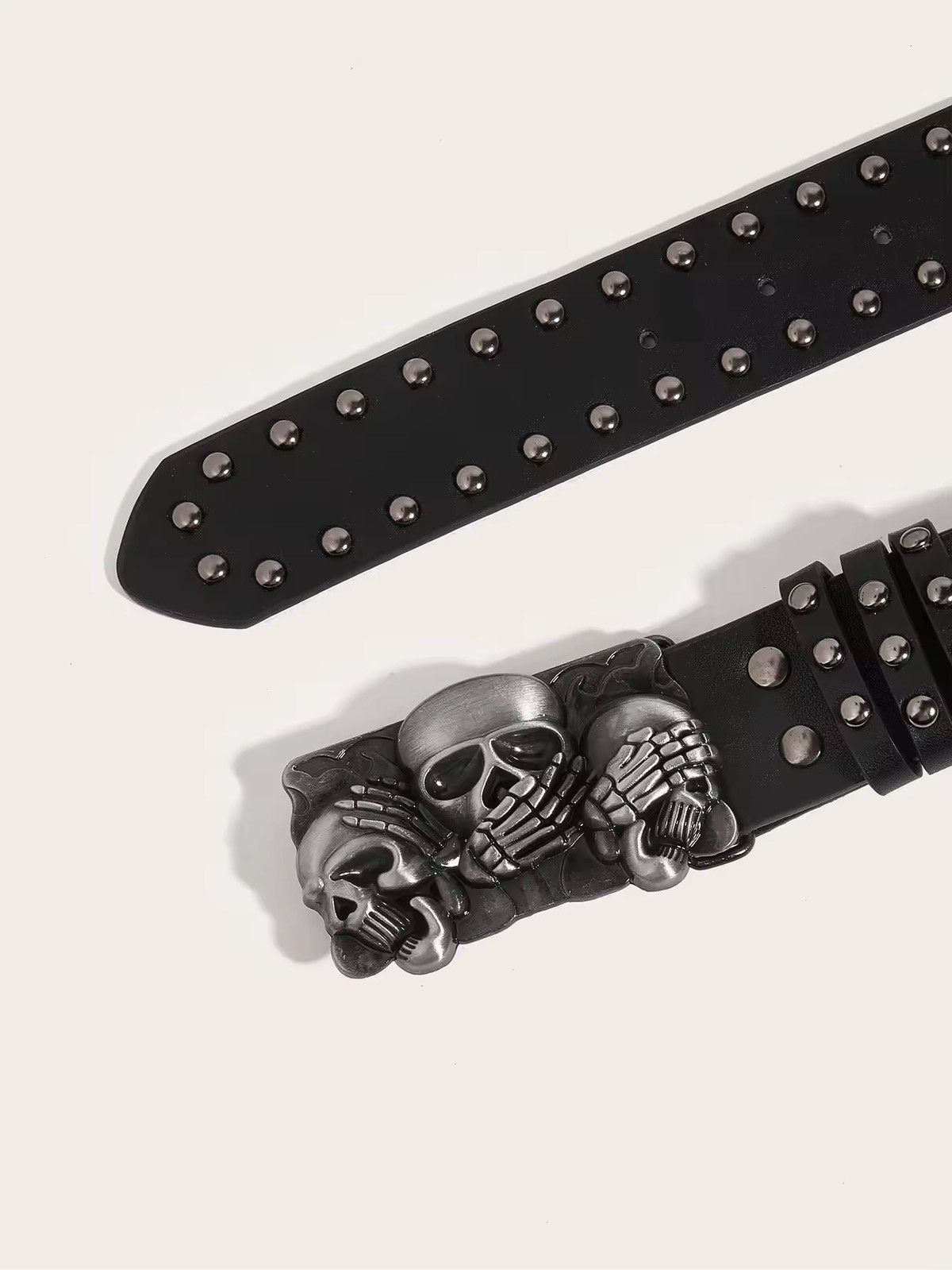 Japanese Brand 110 Cm Skull Rivet Belts Size ONE SIZE - 4 Thumbnail