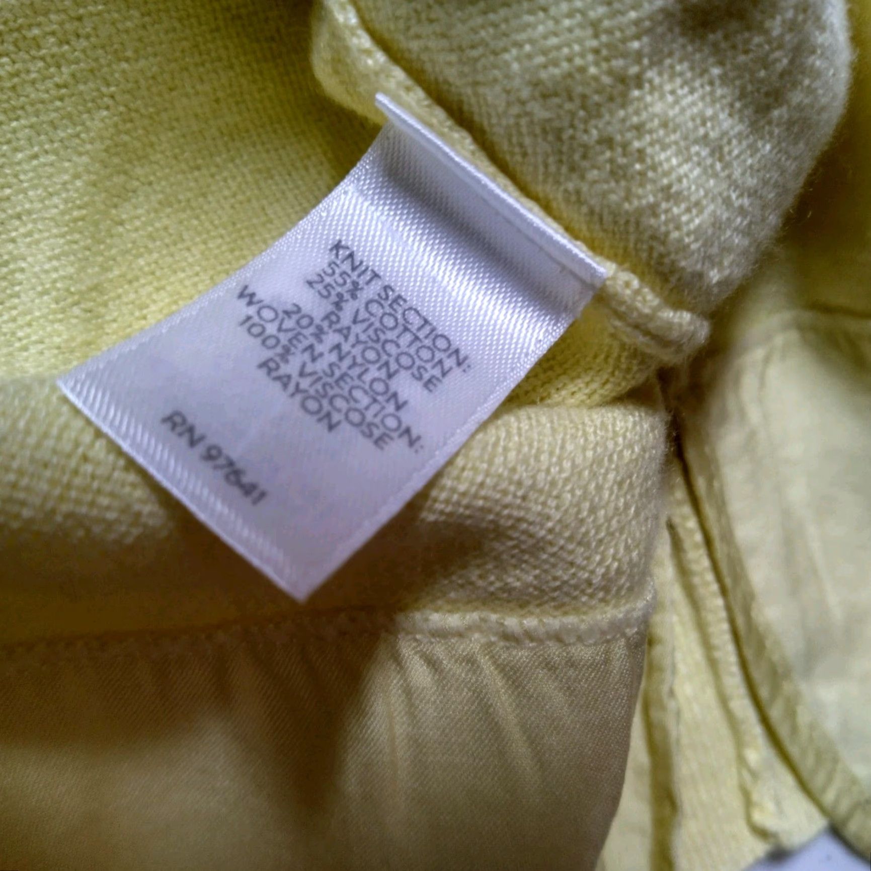 J. Jill J Jill Sweater Women Small V-Neck Yellow Knit Satin Layered Look Pullover Size S / US 4 / IT 40 - 6 Thumbnail