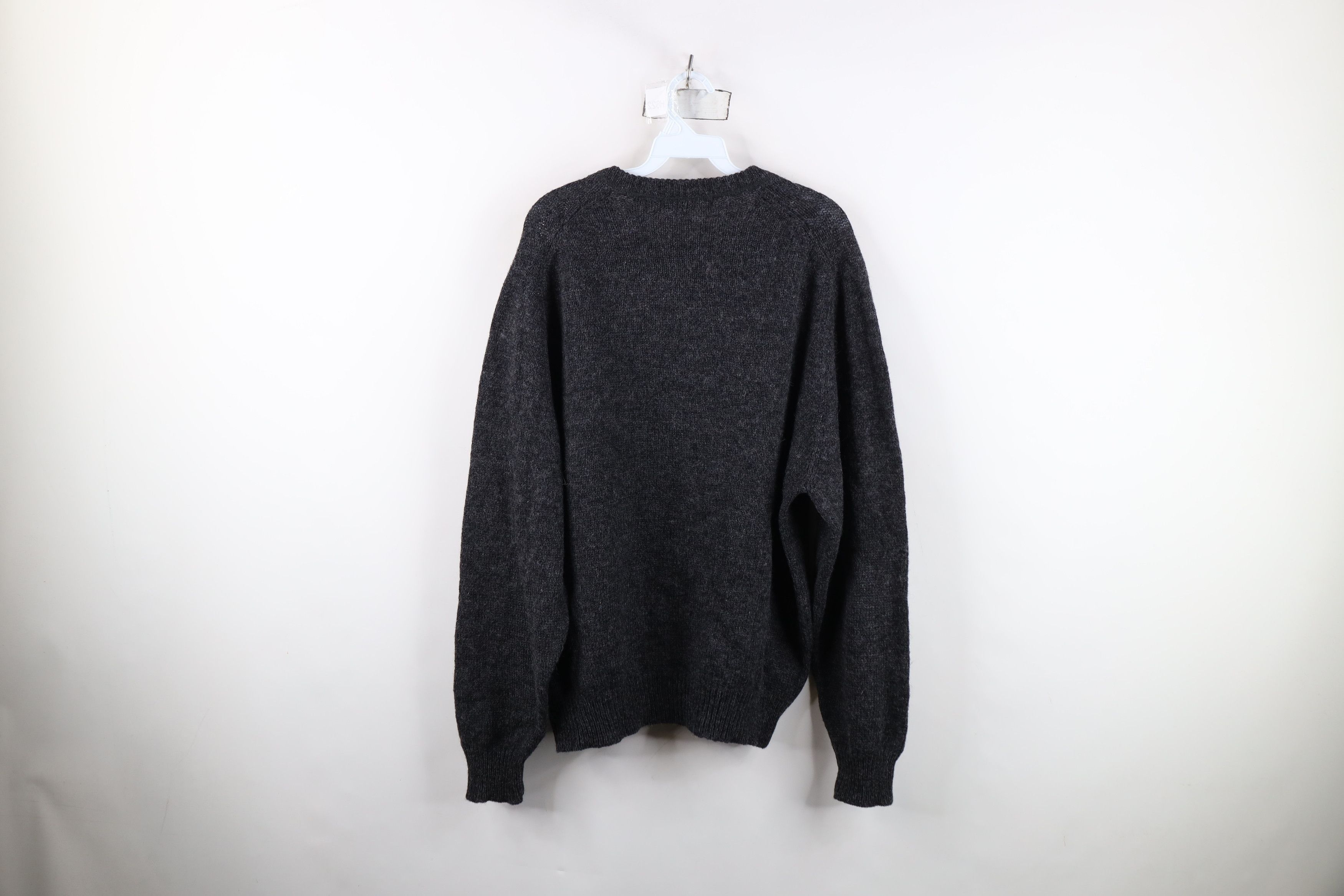 Vintage Vintage 90s Streetwear Wool Knit Crewneck Sweater Dark Gray Size US L / EU 52-54 / 3 - 8 Thumbnail