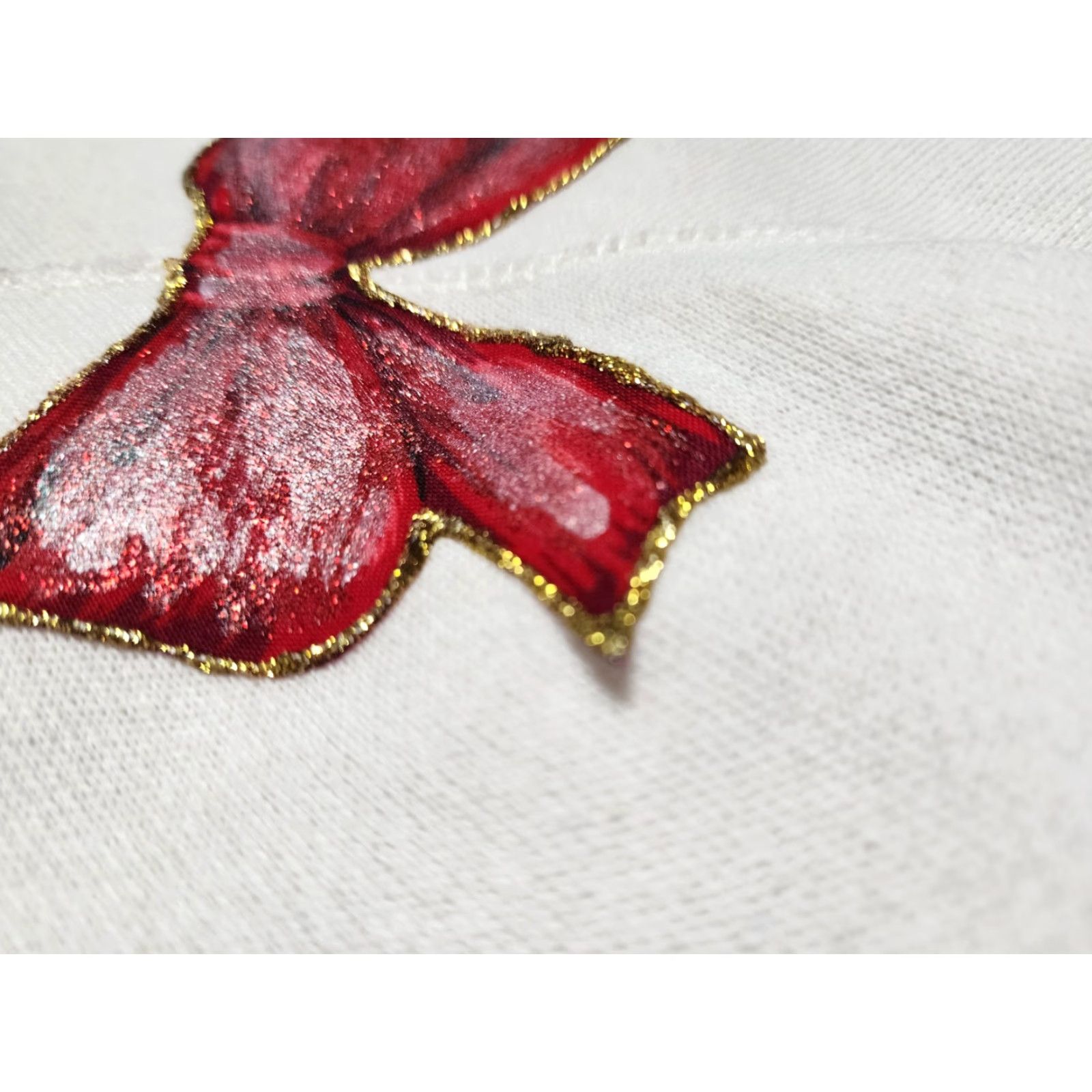 Hanes Vintage Hanes Women’s Christmas Bow Wreath Sweatshirt L White Holiday Ugly Sweater Pullover Fall Winter Size L / US 10 / IT 46 - 4 Thumbnail