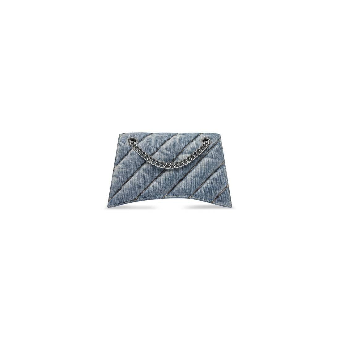 Balenciaga o1mt1gz0226 Size: OS / Crush Small Chain Bag In Blue Size ONE SIZE - 6 Thumbnail