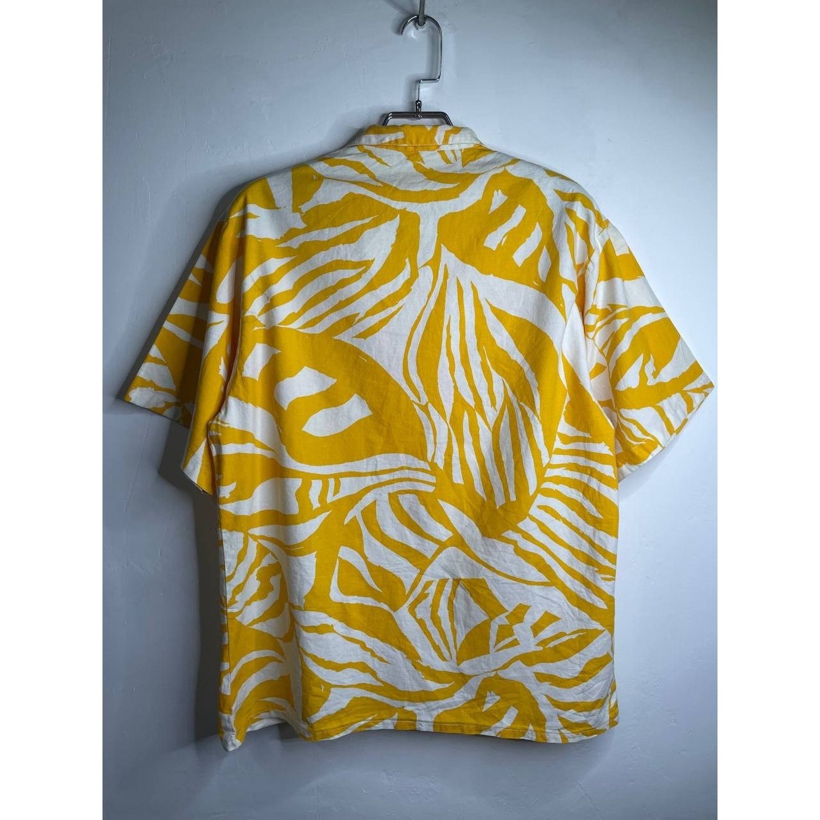 Vintage Vintage Club House Abstract Leaf Shirt Linen M Short Sleeve Size US M / EU 48-50 / 2 - 6 Thumbnail