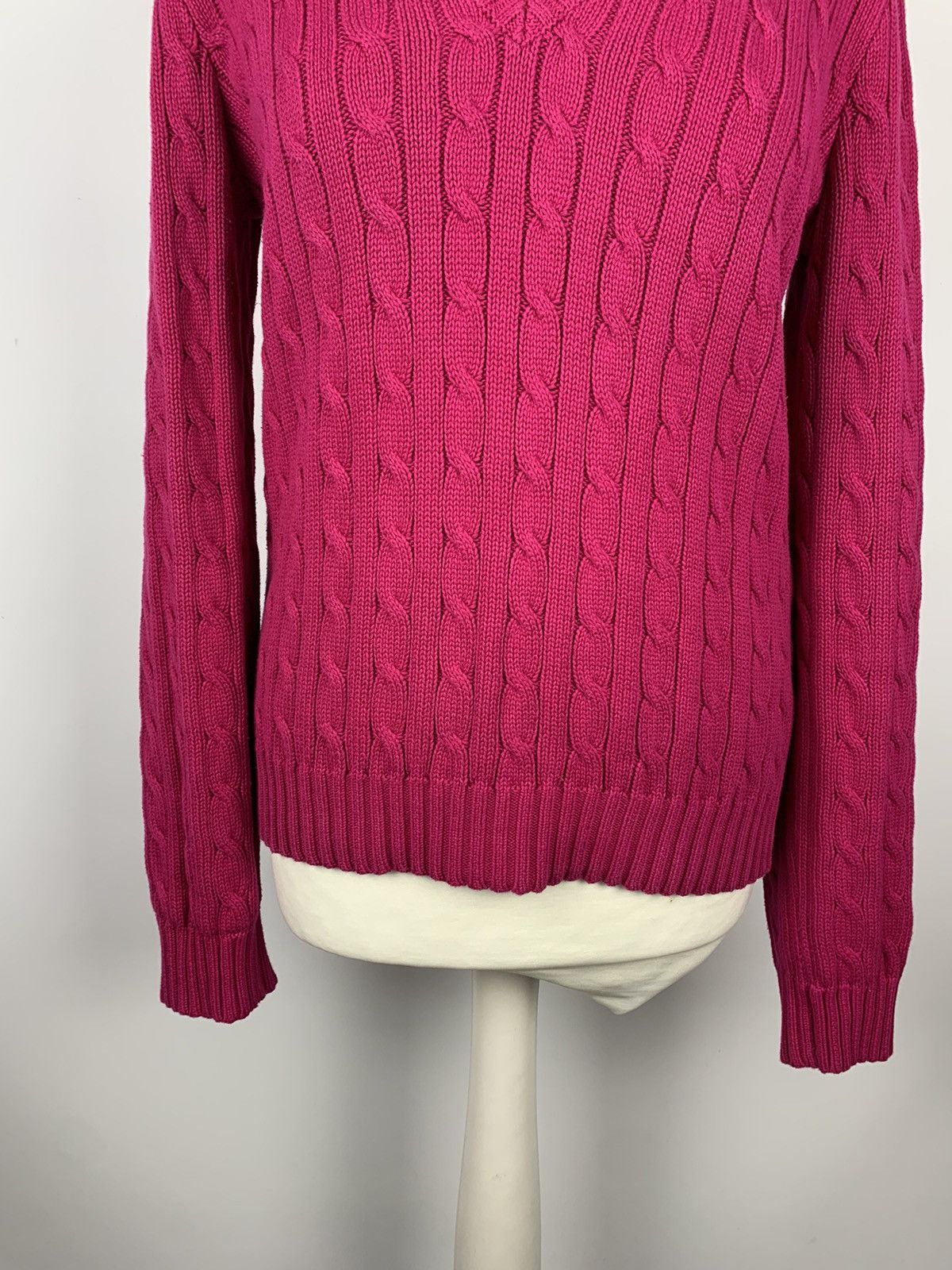 Ralph Lauren Sport Vintage Ralph Lauren Sport Cable Knit V-Neck Sweater Purple Size L / US 10 / IT 46 - 3 Thumbnail