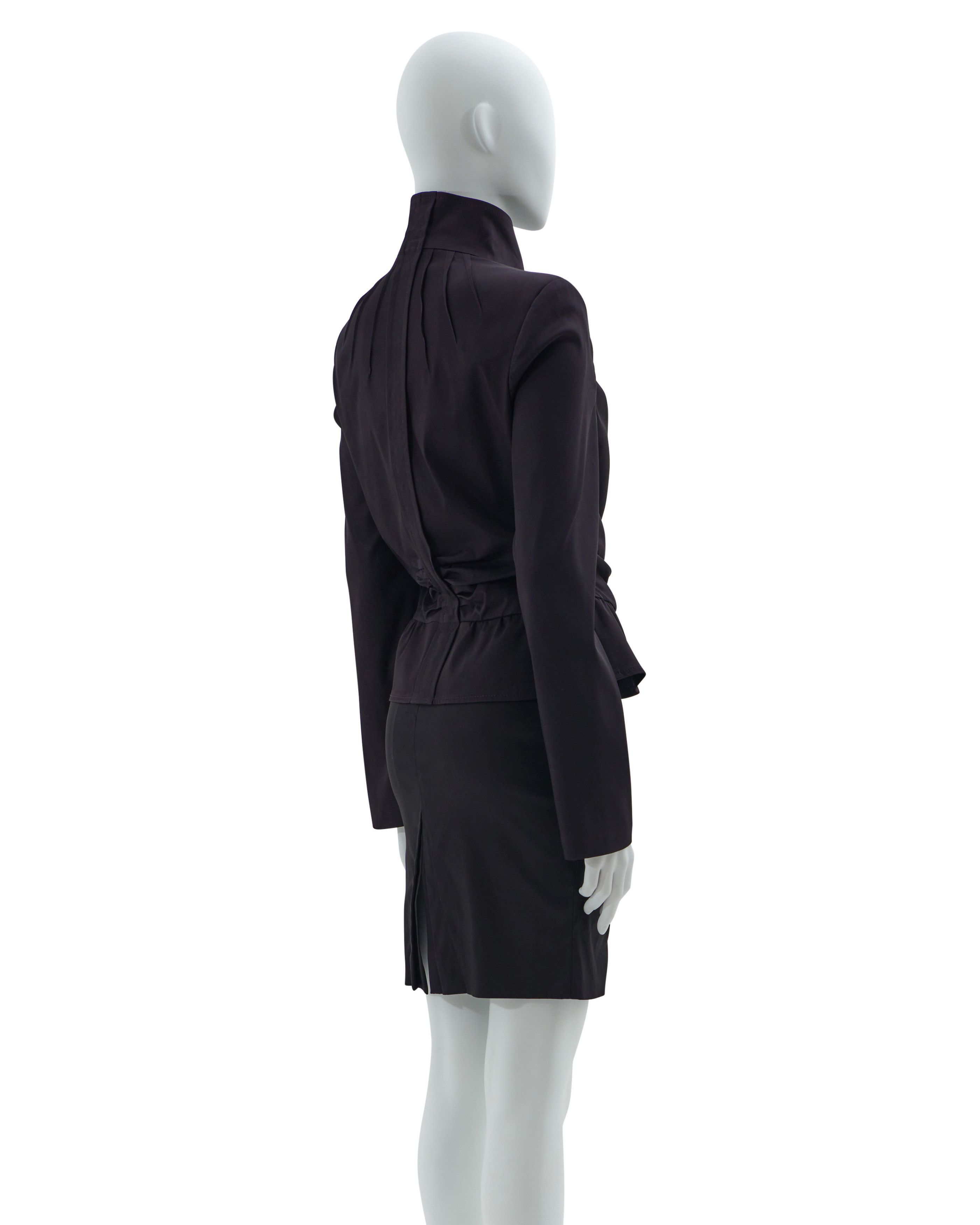 Gucci by Tom Ford F/W 2004 aubergine silk taffeta three pieces set Size S / US 4 / IT 40 - 5 Thumbnail
