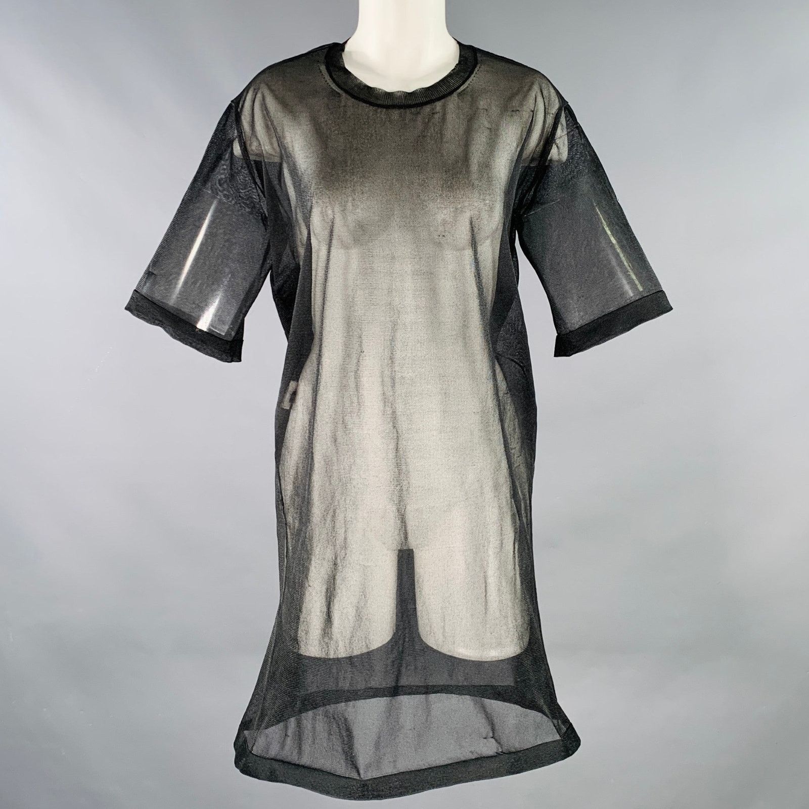 Calvin Klein CALVIN KLEIN Wilson Black Mesh T-Shirt Dress Size XS / US 0-2 / IT 36-38 - 1 Thumbnail