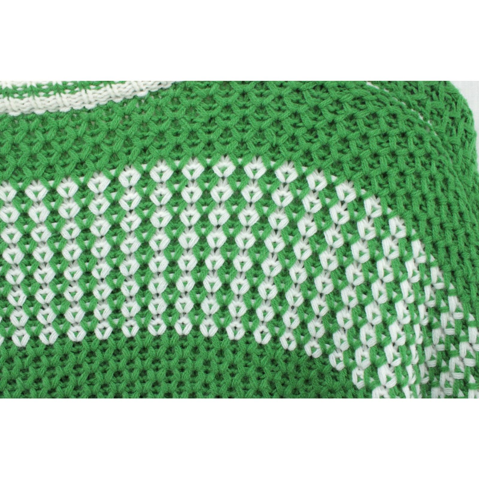 Shein SHEIN Crocheted Sweater Women's Large Green White Stripe Retro Cozy Soft Pullover Knit 90s City Classic Colorful Mens Womens Size L / US 10 / IT 46 - 3 Thumbnail