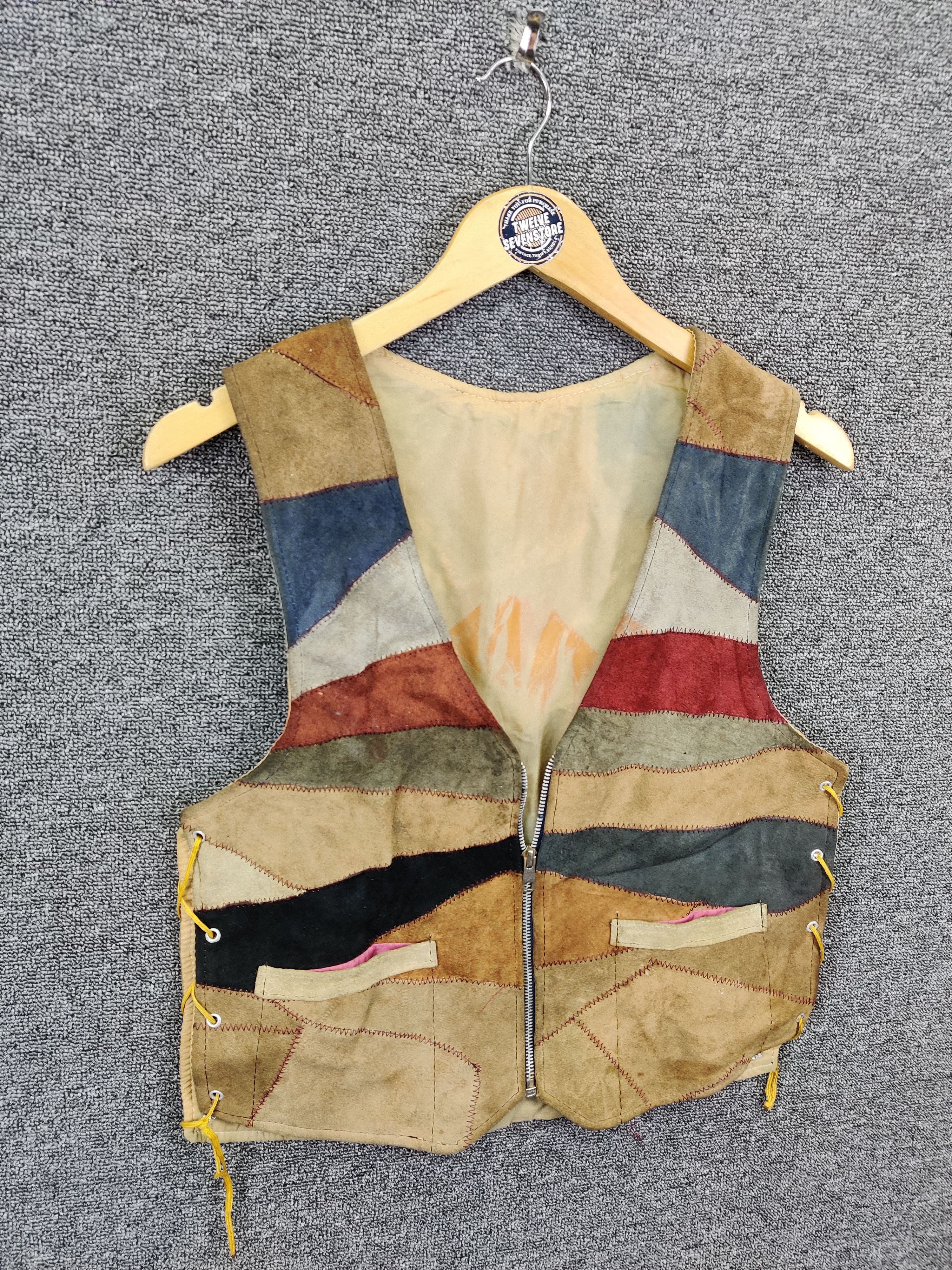 Genuine Leather Vintage Patchwork Suede Leather Vest Size US M / EU 48-50 / 2 - 5 Thumbnail