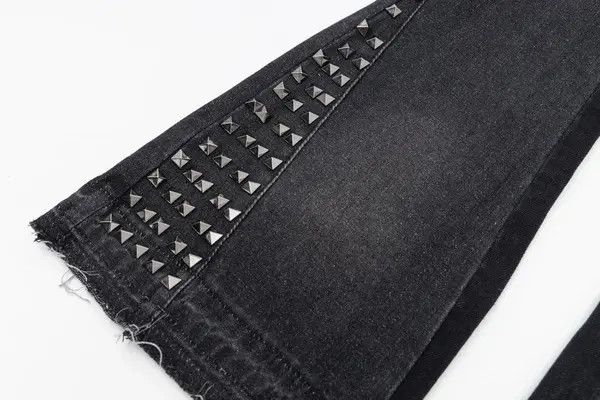 VIBE Baggy Y2k patchwork side rivets flared jeans trousers Size US 32 / EU 48 - 5 Thumbnail