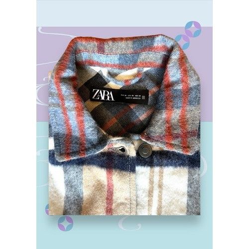 Zara ZARA Women's Wool Blend Plaid Overshirt Shacket Jacket size Size XS / US 0-2 / IT 36-38 - 3 Thumbnail