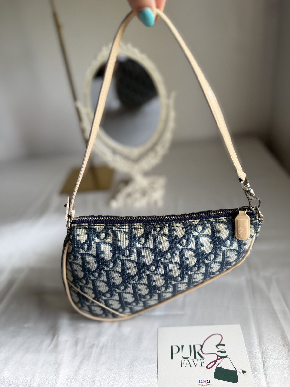 Dior CHRISTIAN DIOR John Galliano Saddle Mini Blue Coated Canvas Size ONE SIZE - 20 Thumbnail