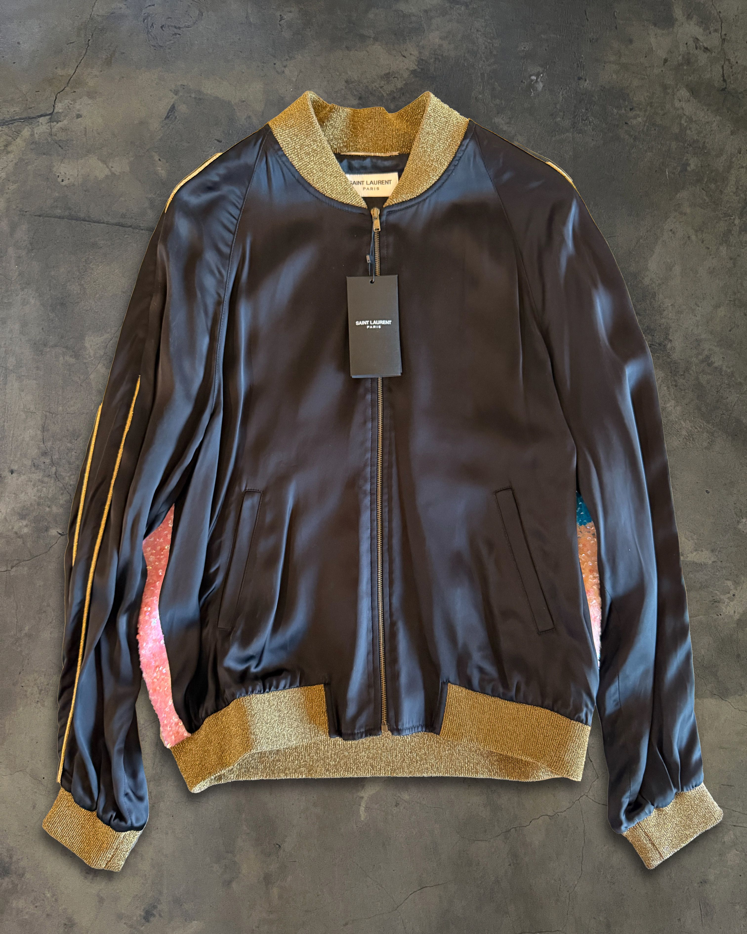 Saint Laurent Paris SAINT LAURENT SS2016 BABY SEQUIN SILK BOMBER Size US M / EU 48-50 / 2 - 2 Thumbnail