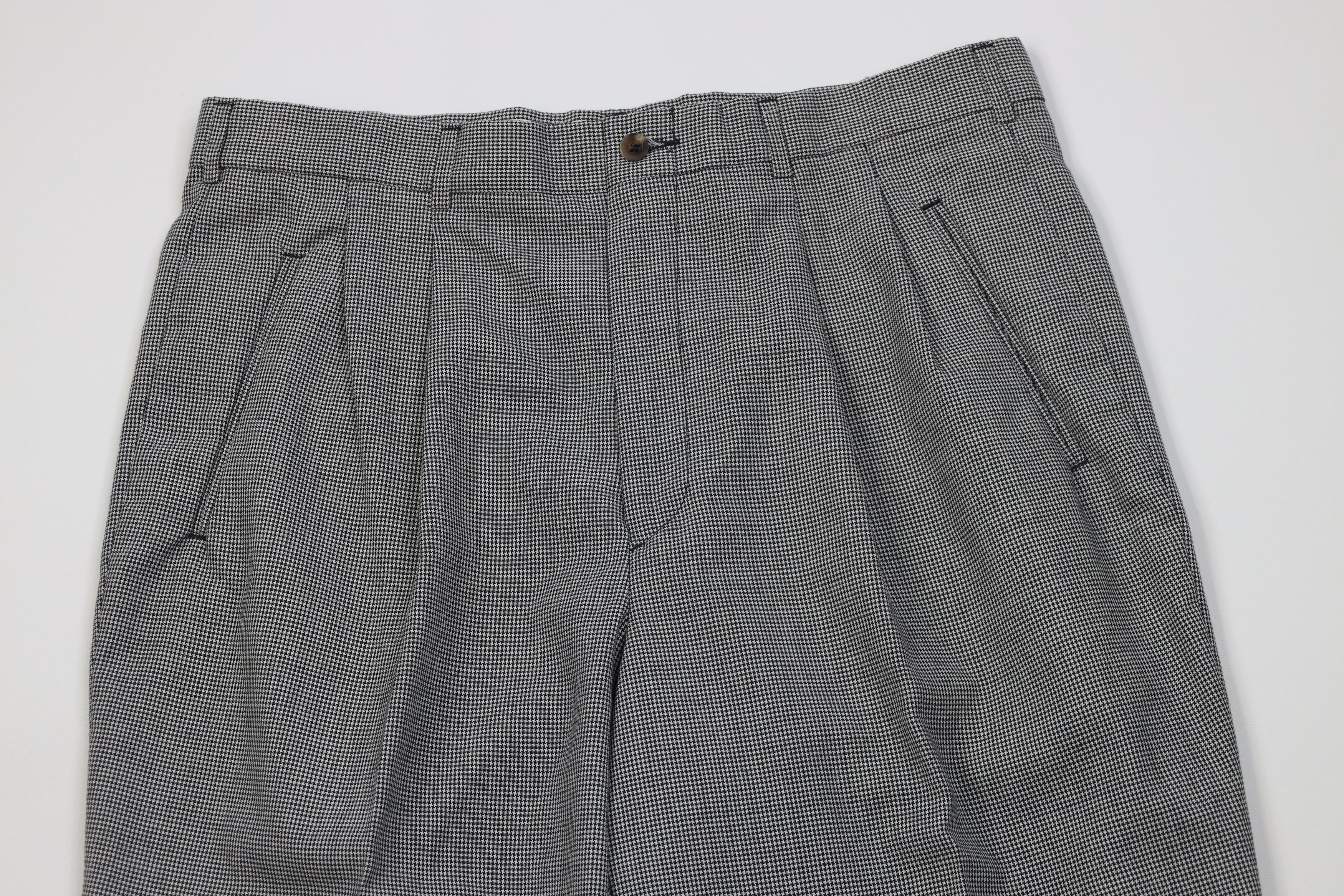 Vintage Vtg 90s Streetwear Knit Wide Leg Chino Pants Houndstooth Size US 36 / EU 52 - 2 Thumbnail
