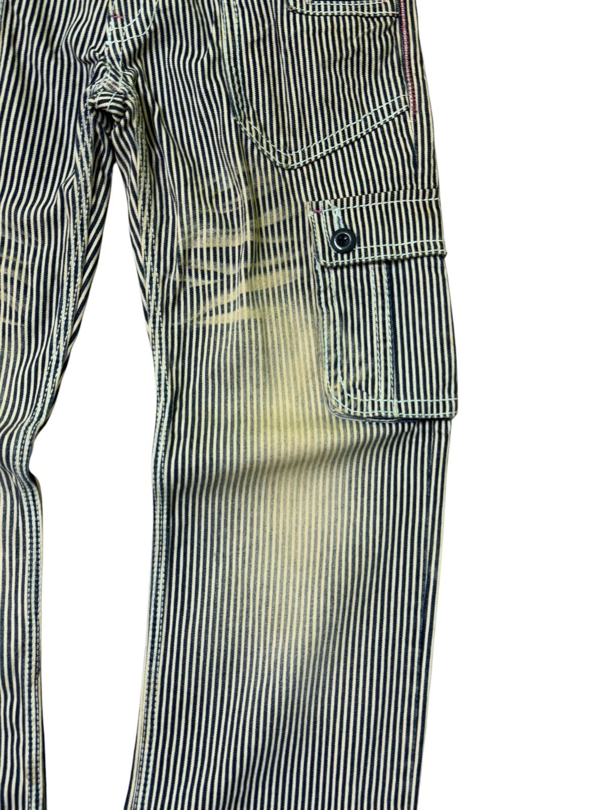 Japanese Brand HICKORY BLUE MOON BLUE CARGO ACID WASHED DISTRESSED JEANS Size US 32 / EU 48 - 9 Thumbnail
