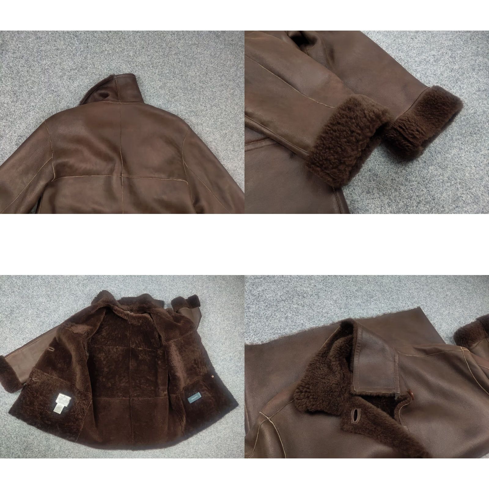Gallotti VINTAGE Gallotti Bacis Italy Design Brown Leather Shearling Fur-Lined Coat Jacket Mens Leather Jacket Wool Lined Winter 80s 90s Size US M / EU 48-50 / 2 - 8 Thumbnail