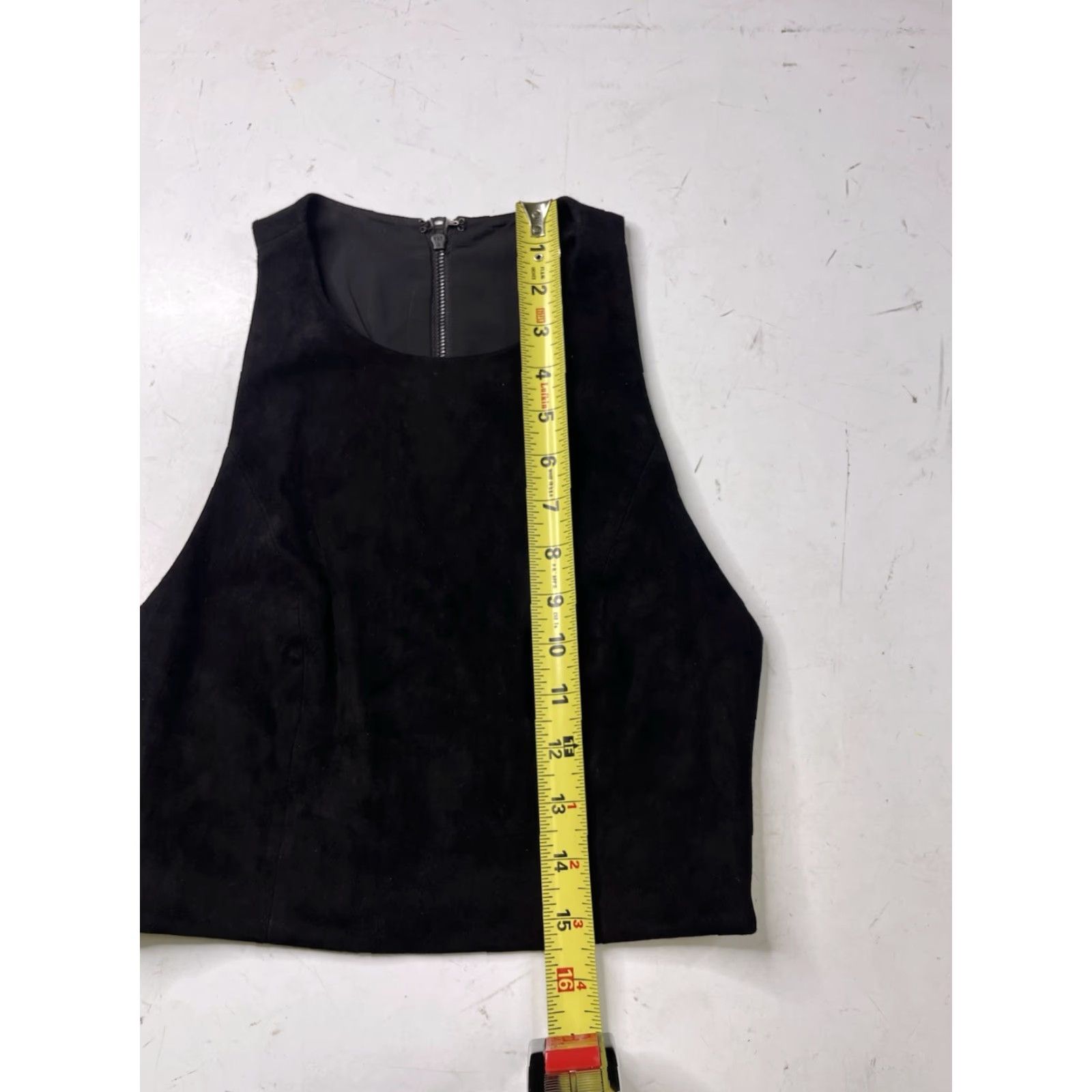 Alice + Olivia Alice + Olivia Tank Cropped Sleeveless Leather Lace Open Back Black Size 0 Women Size XS / US 0-2 / IT 36-38 - 3 Thumbnail