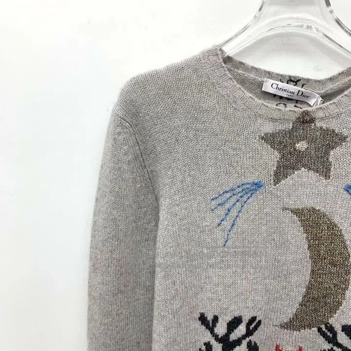 Dior Dior Gray Star Moon Embroidery Cashmere Sweater. Size US M / EU 48-50 / 2 - 3 Thumbnail