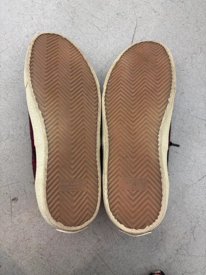 Saint Laurent Paris 2010s Saint Laurent Bordeaux Tartan Sneakers Size US 10 / EU 43 - 8 Thumbnail