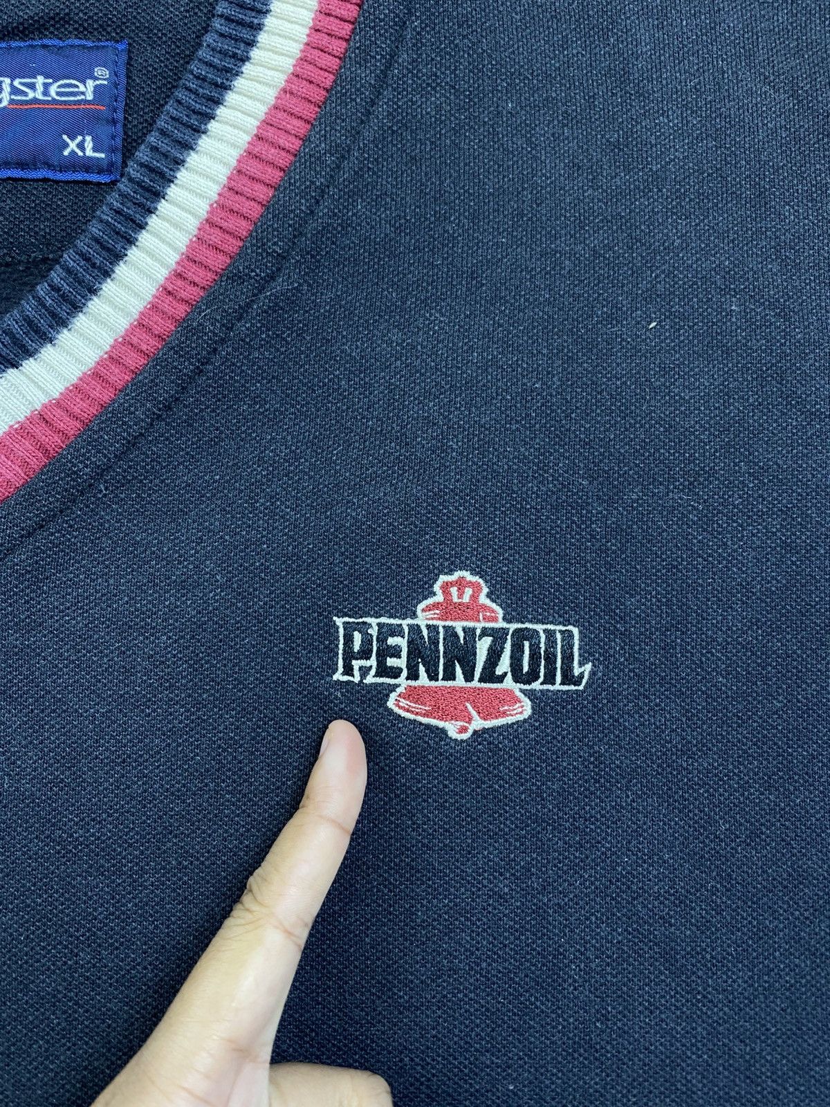 Japanese Brand × Swingster × Vintage Vtg 80s Swingster Pennzoil Made In Usa V Neck Sweatshirt Size US L / EU 52-54 / 3 - 7 Thumbnail