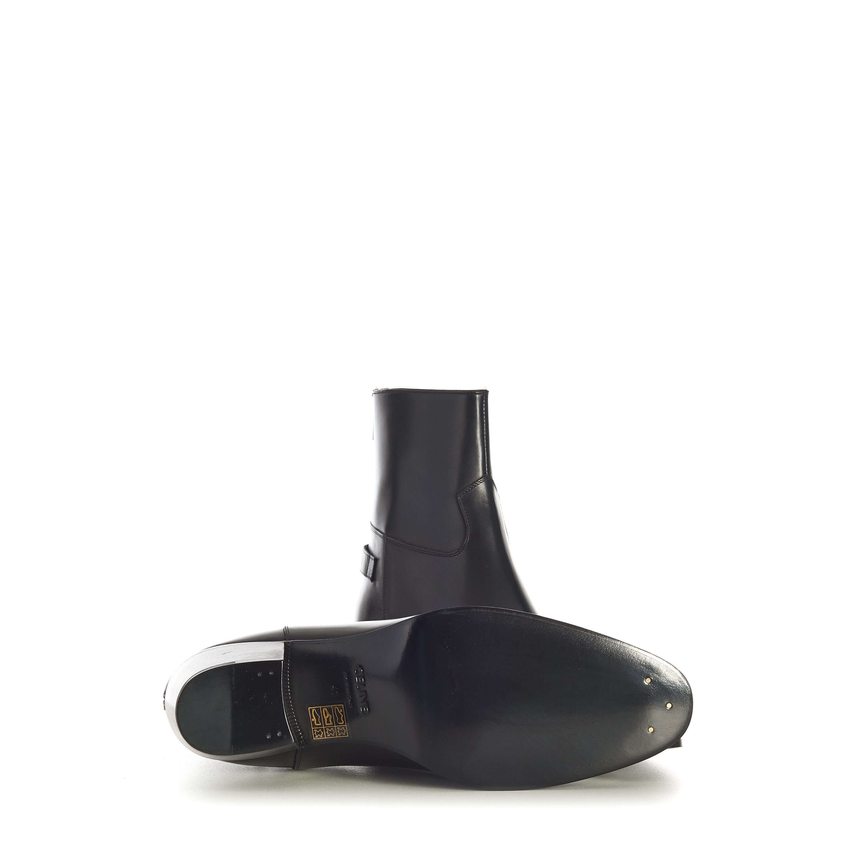 Celine Black Leather Zipped Isaac Ankle Boots - Back Buckle Size US 9 / EU 42 - 10 Thumbnail