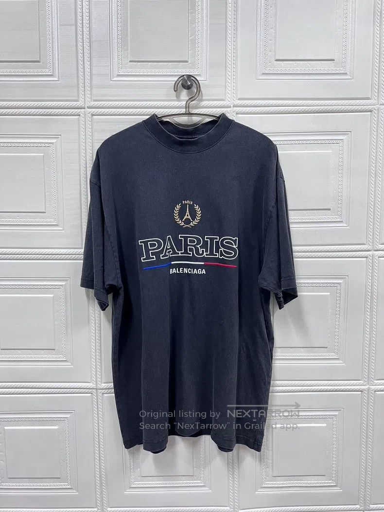 Balenciaga Balenciaga Eiffel Tower wheat embroidery washed distressed Size US S / EU 44-46 / 1 - 1 Thumbnail