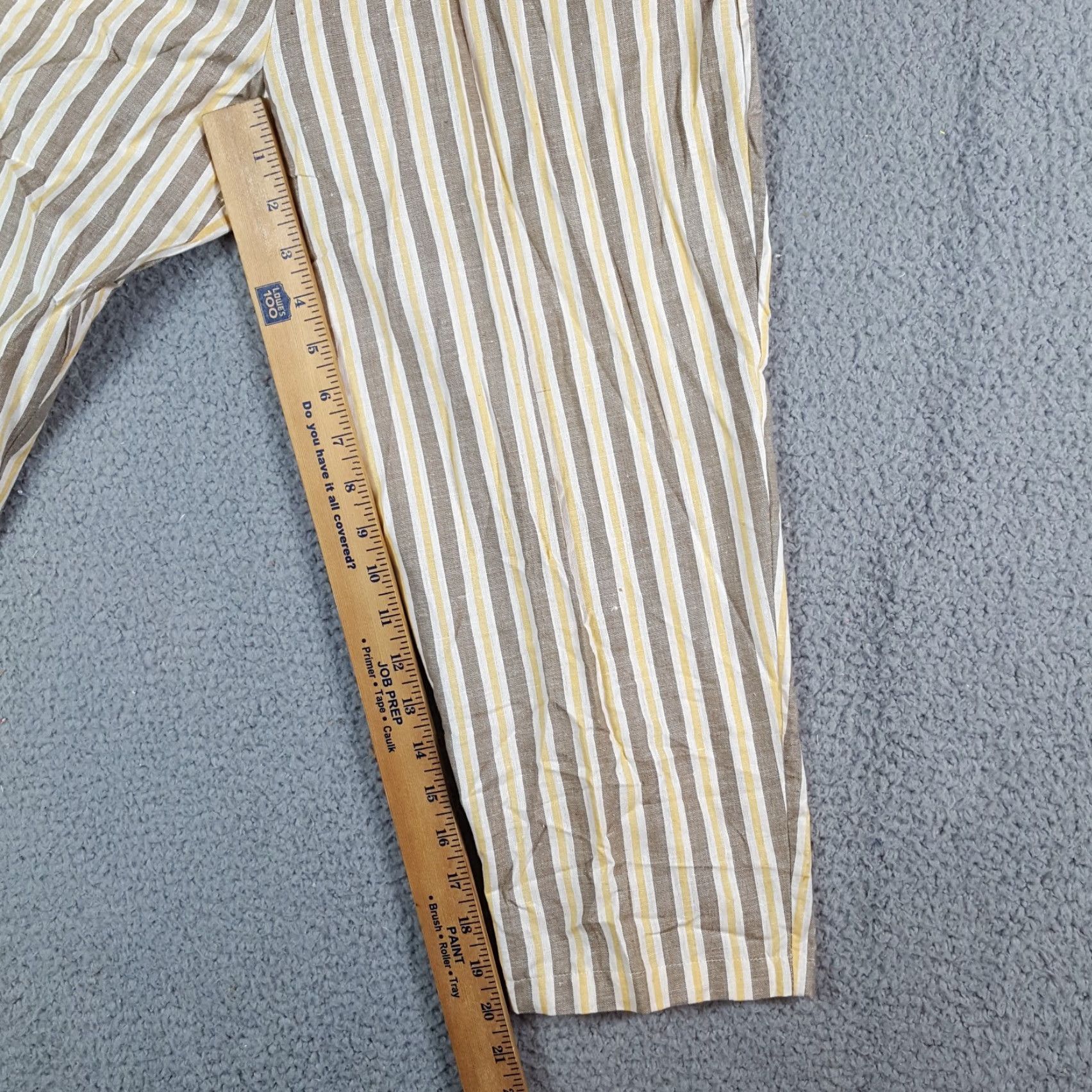 Vintage VINTAGE Just Class Capri Pants Women Capris 90s Striped Yellow Size 9 Capri Pants Bohemian Retro 90s Womens Size 30" / US 8 / IT 44 - 7 Thumbnail