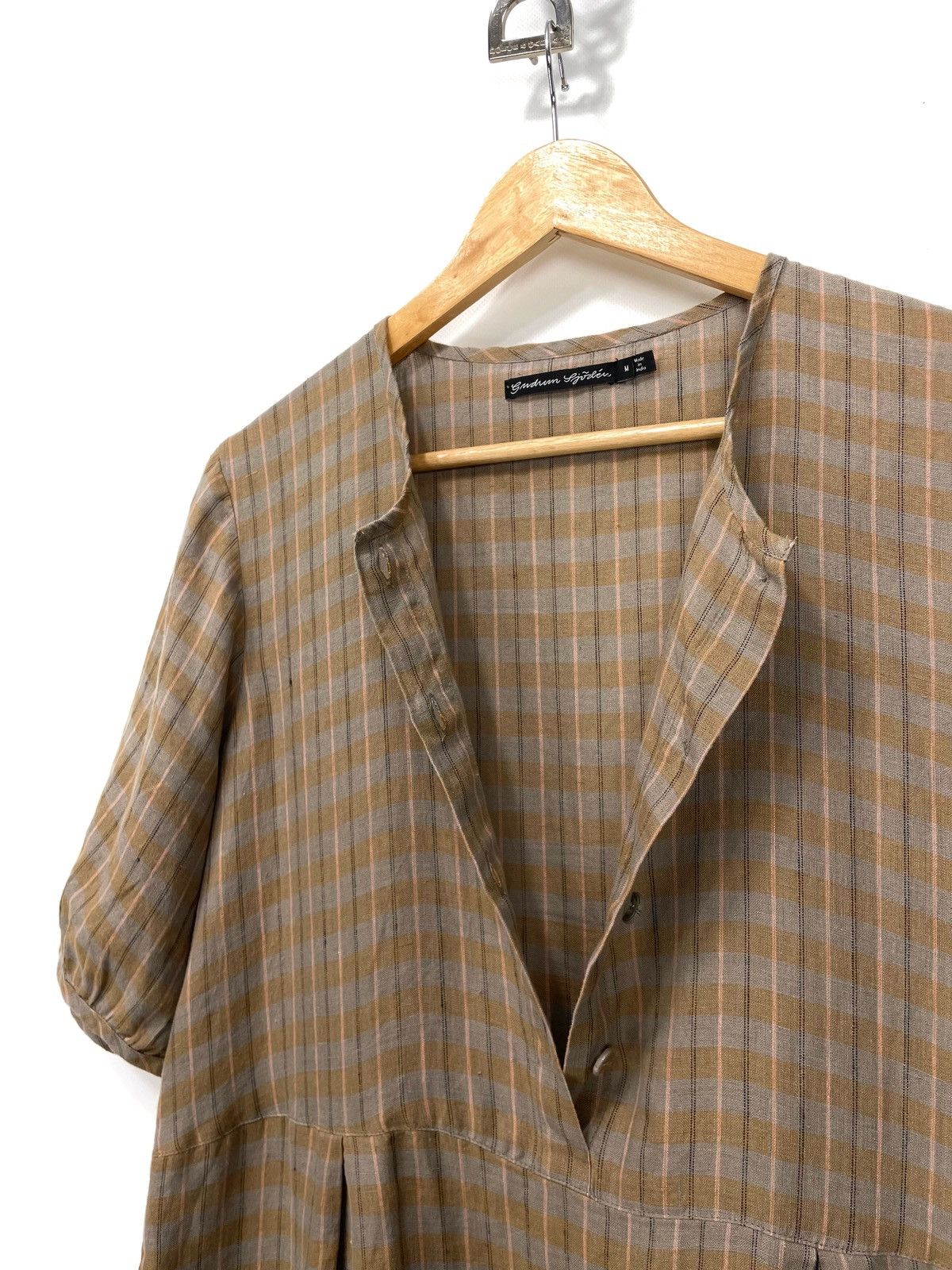 Gudrun Sjoden Gudrun Sjoden 100% Hemp Checkered Dress w/ Pockets Size M / US 6-8 / IT 42-44 - 6 Thumbnail